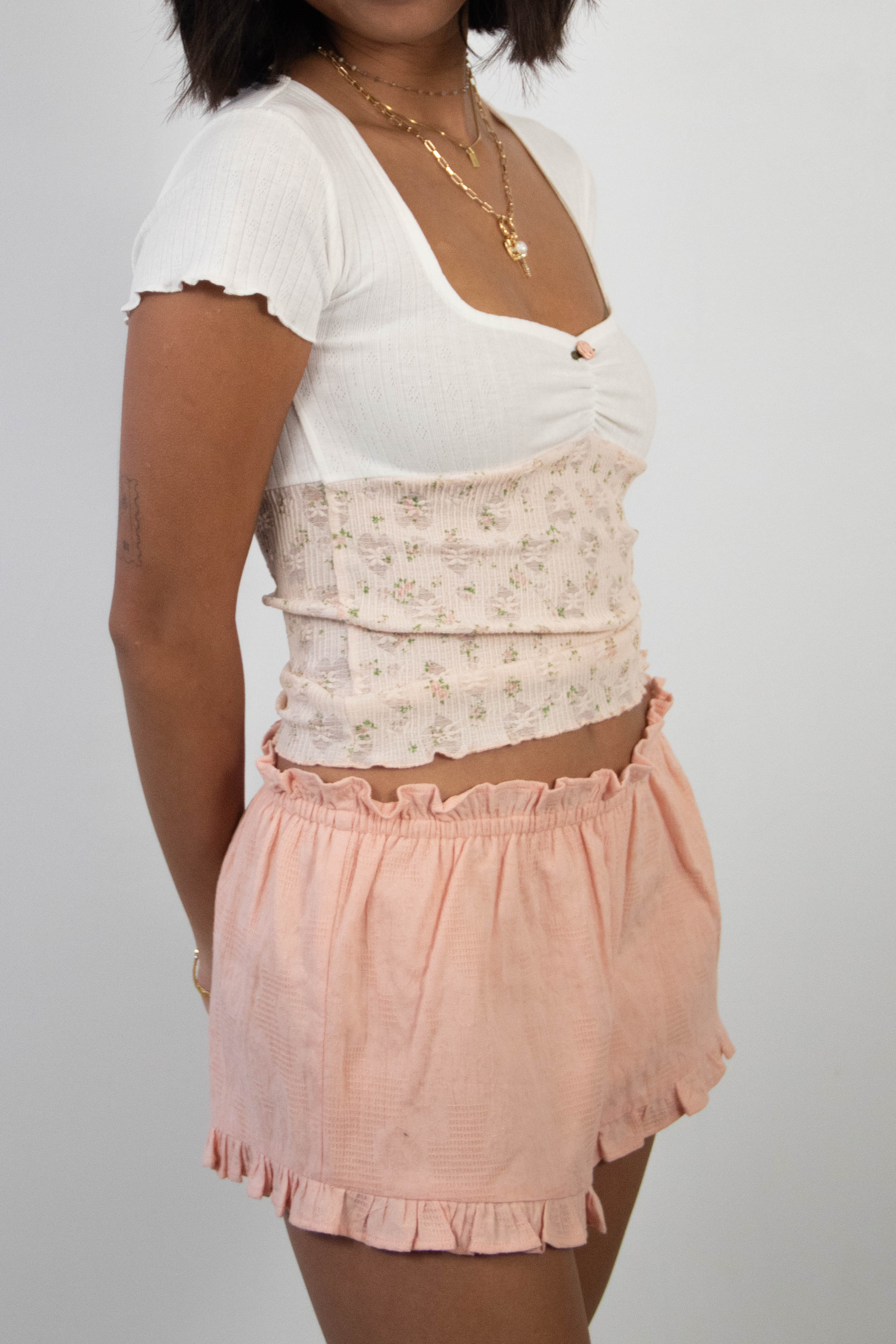 Pointelle & Stretch Lace Top