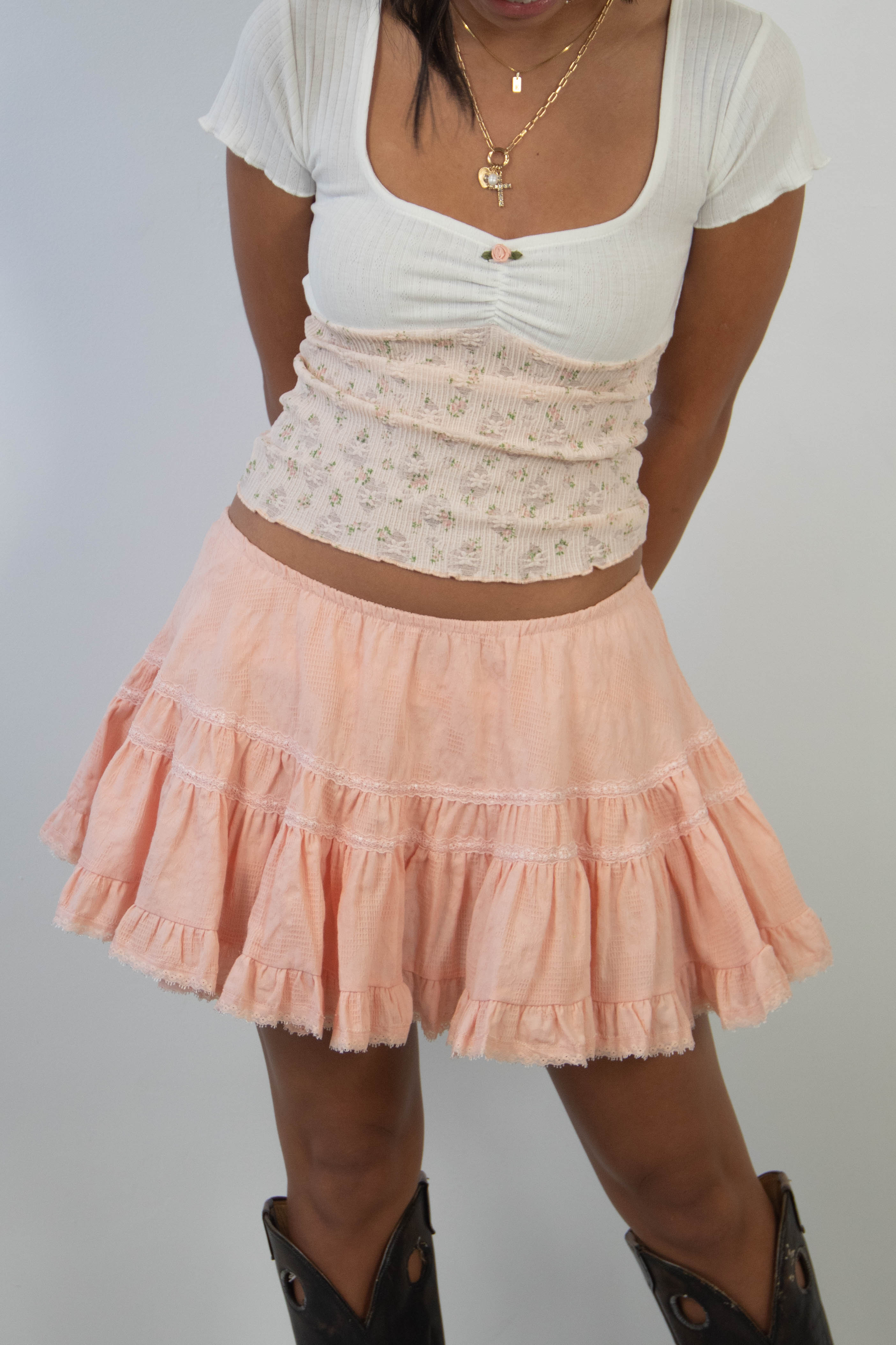 Mini Lacey Flounce Skirt