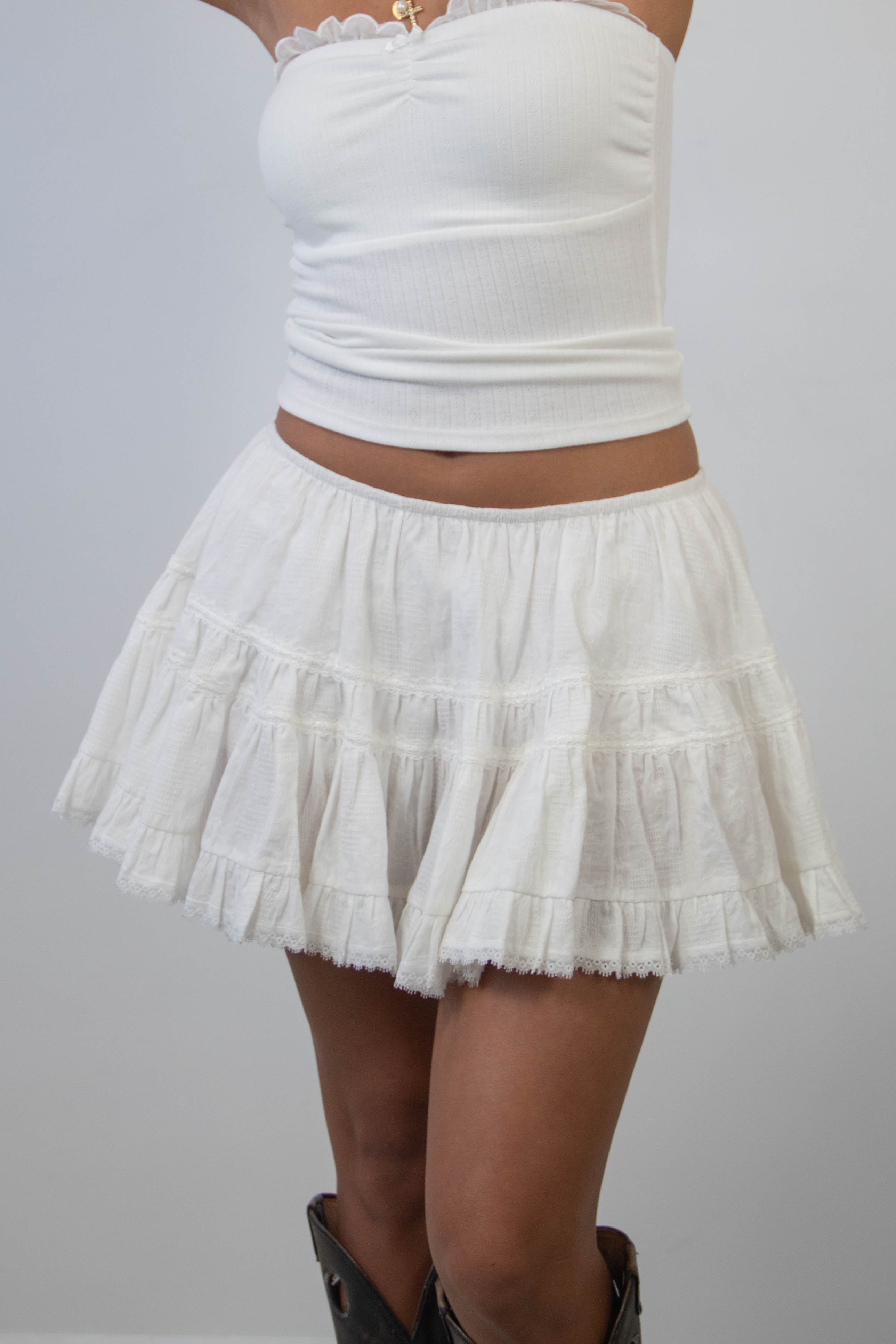 Mini Lacey Flounce Skirt