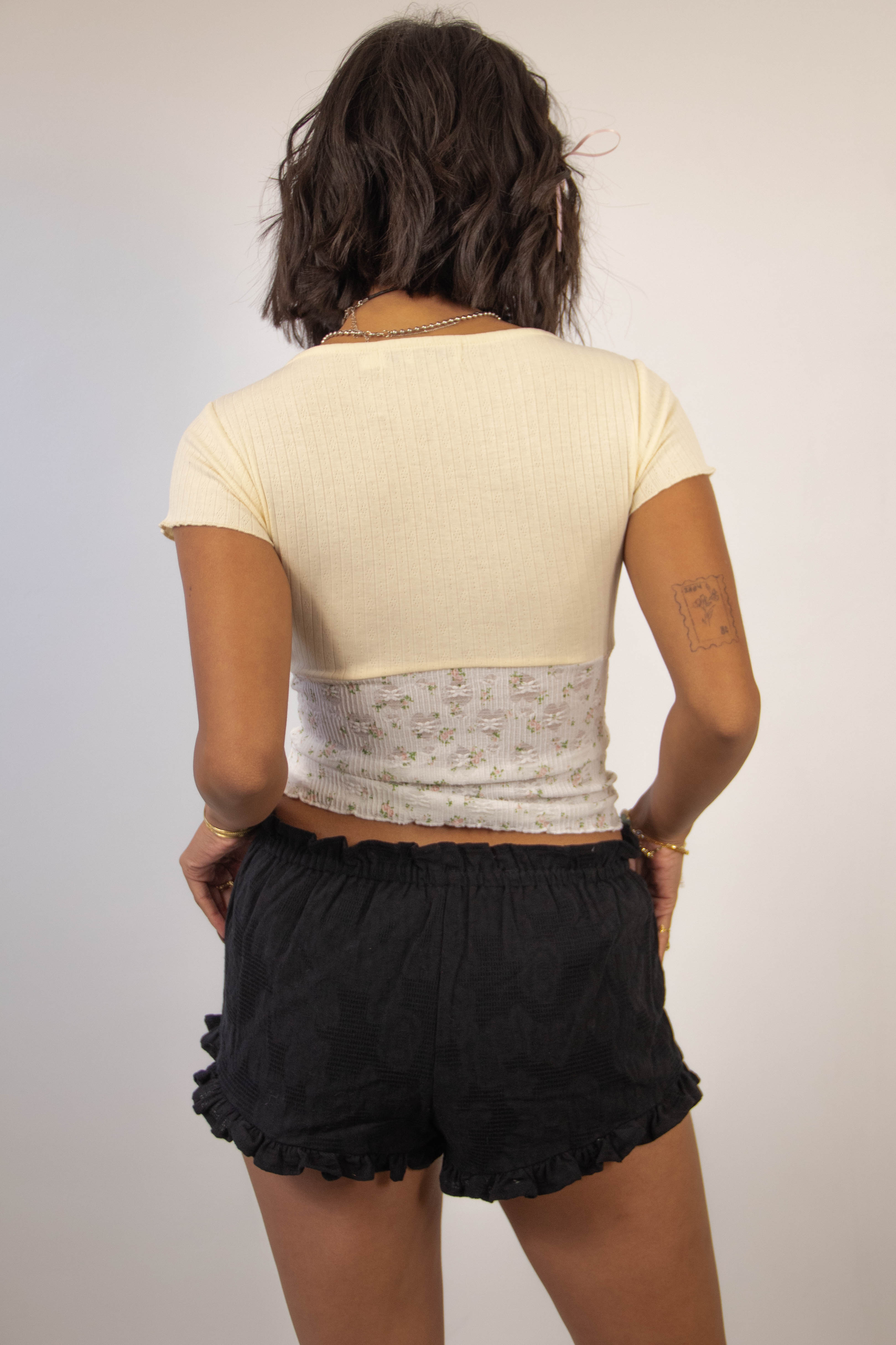 Pointelle & Stretch Lace Top