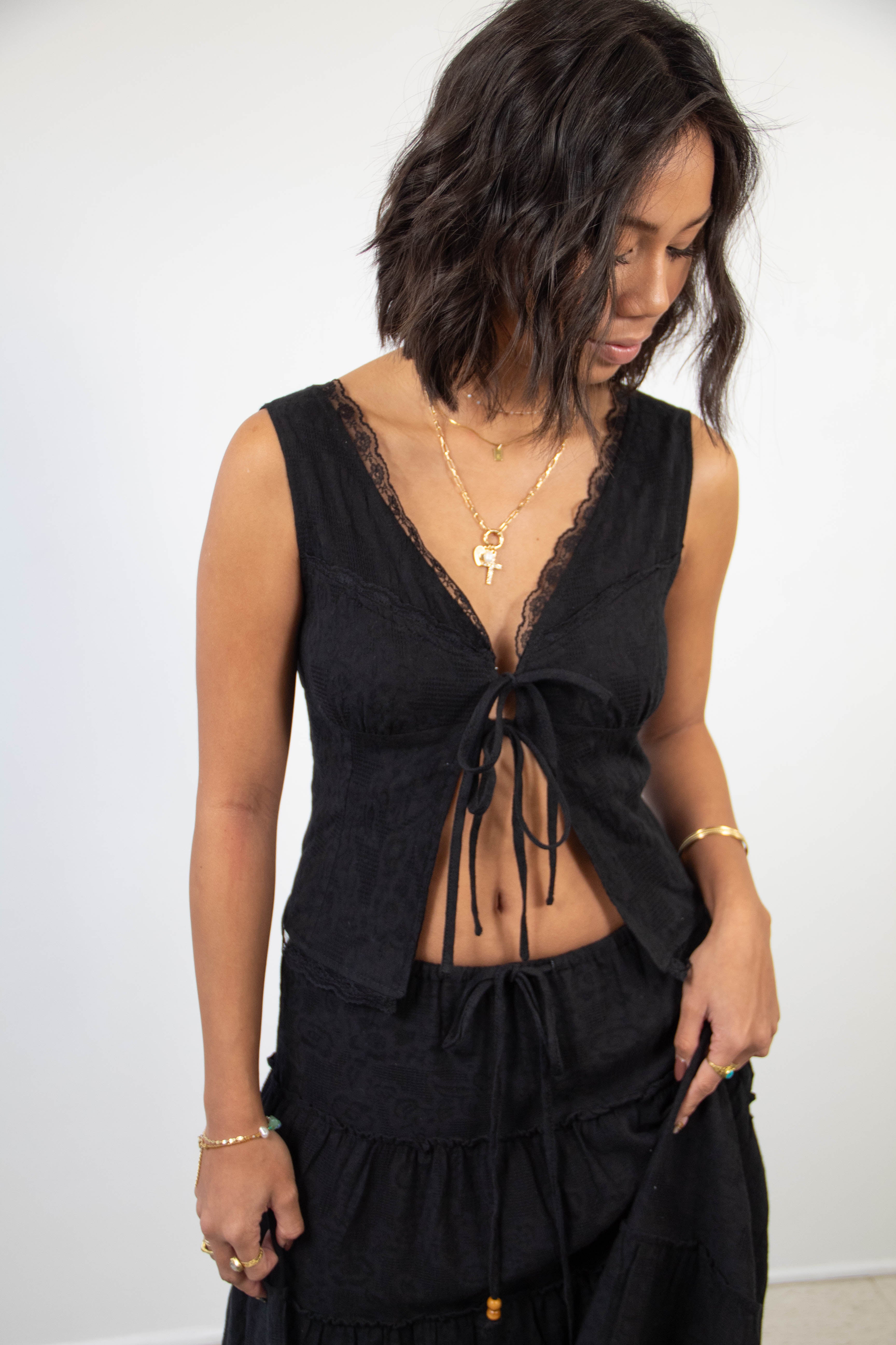 Split Front Corset Top