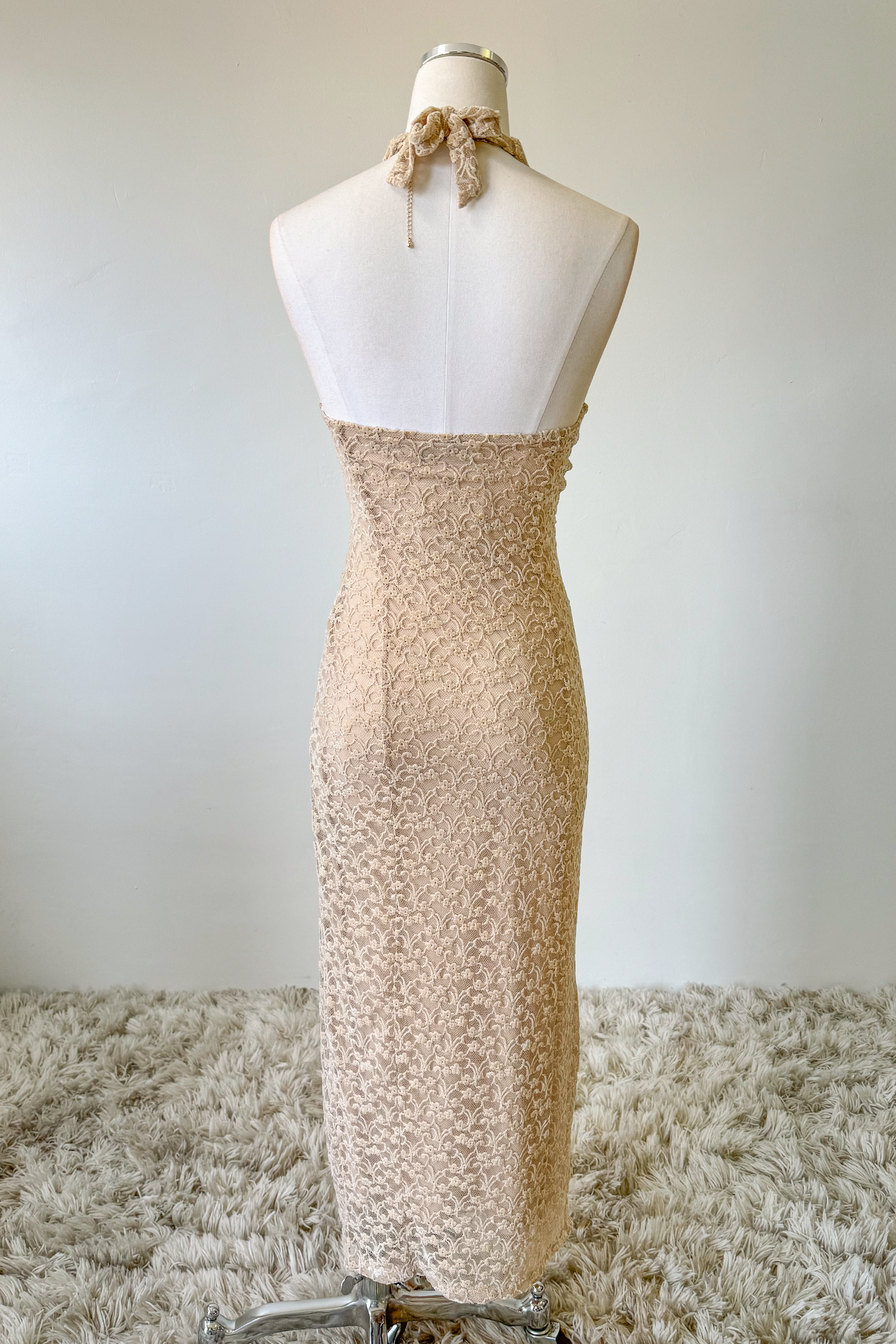 Lace Halter Midi Dress