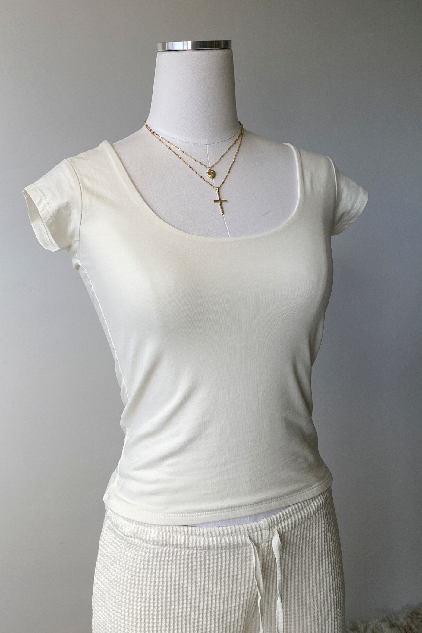 Basic Square Neck Short Sleeve Top