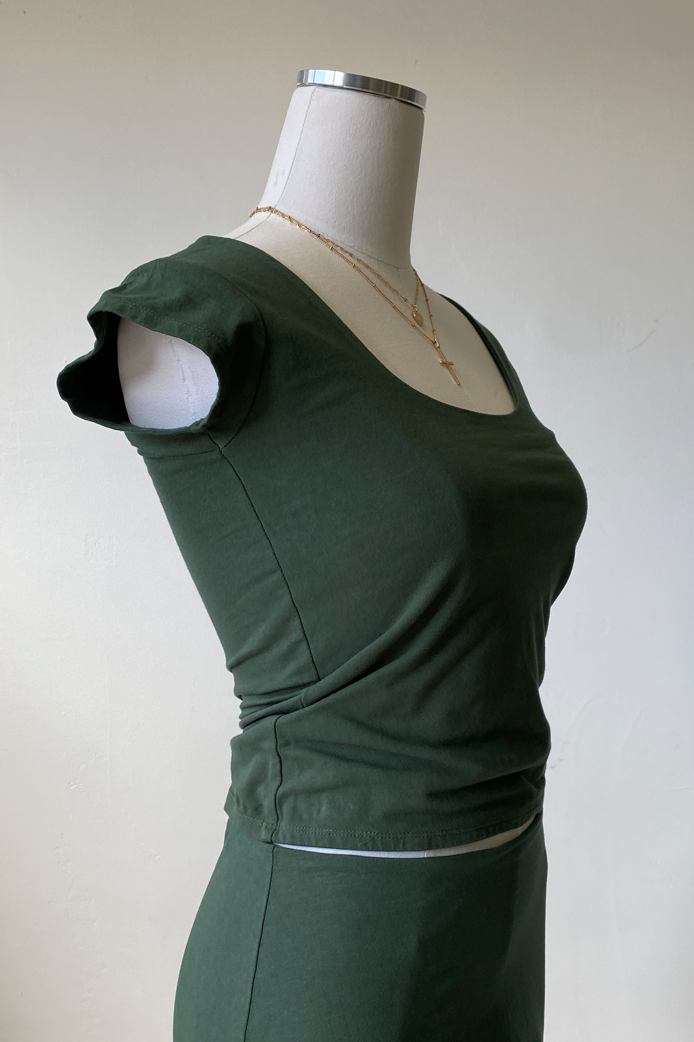 Basic Square Neck Short Sleeve Top