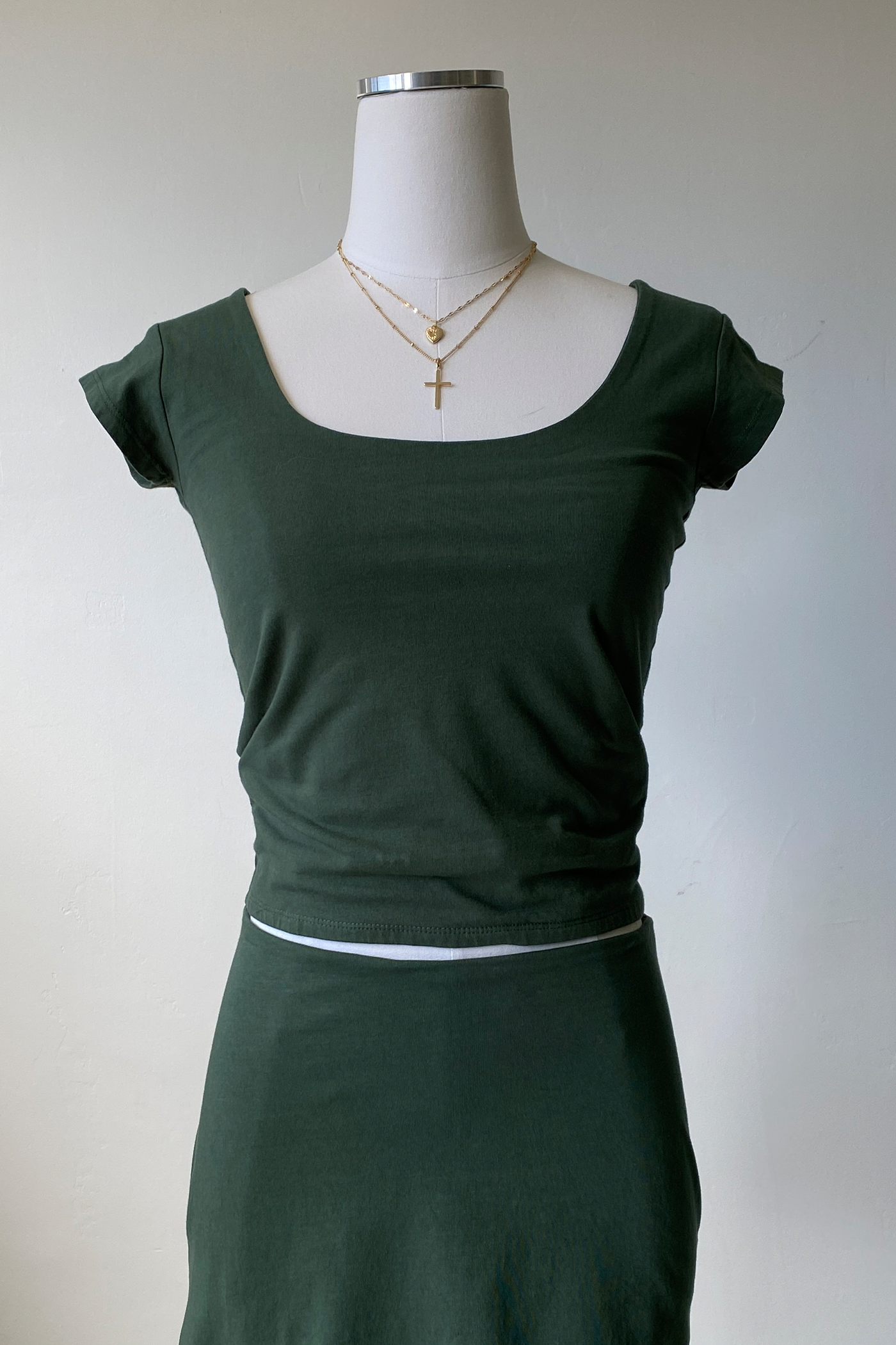 Basic Square Neck Short Sleeve Top