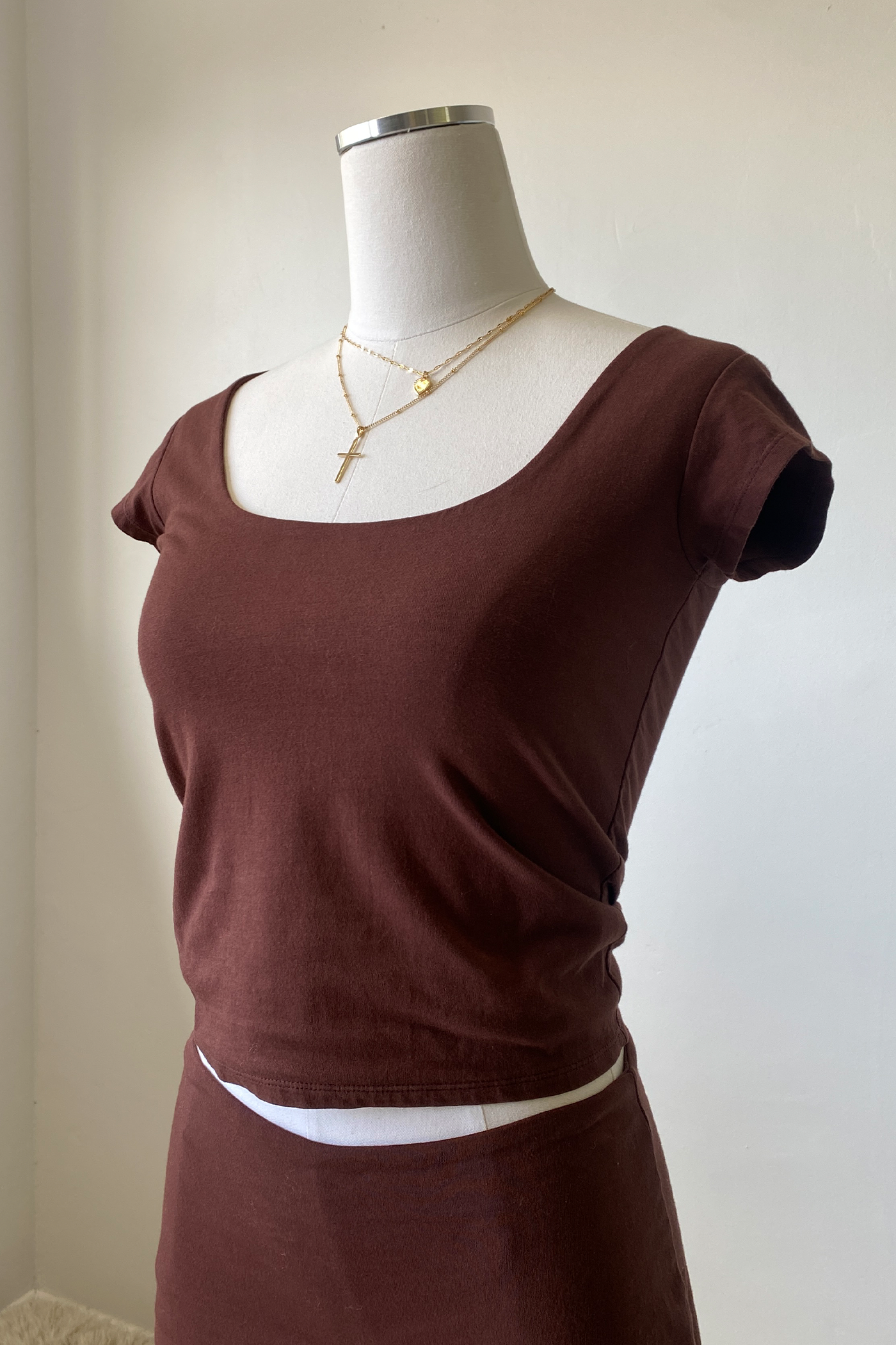 Basic Square Neck Short Sleeve Top