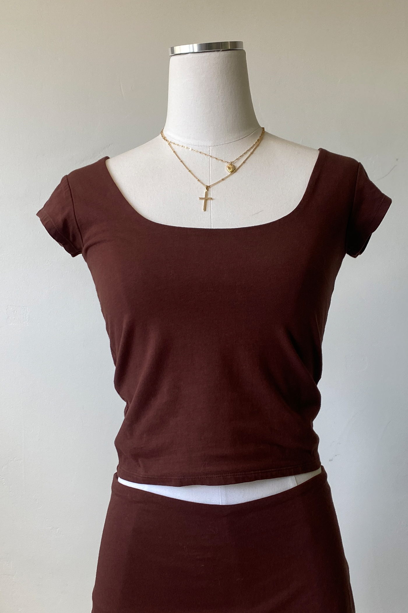 Basic Square Neck Short Sleeve Top