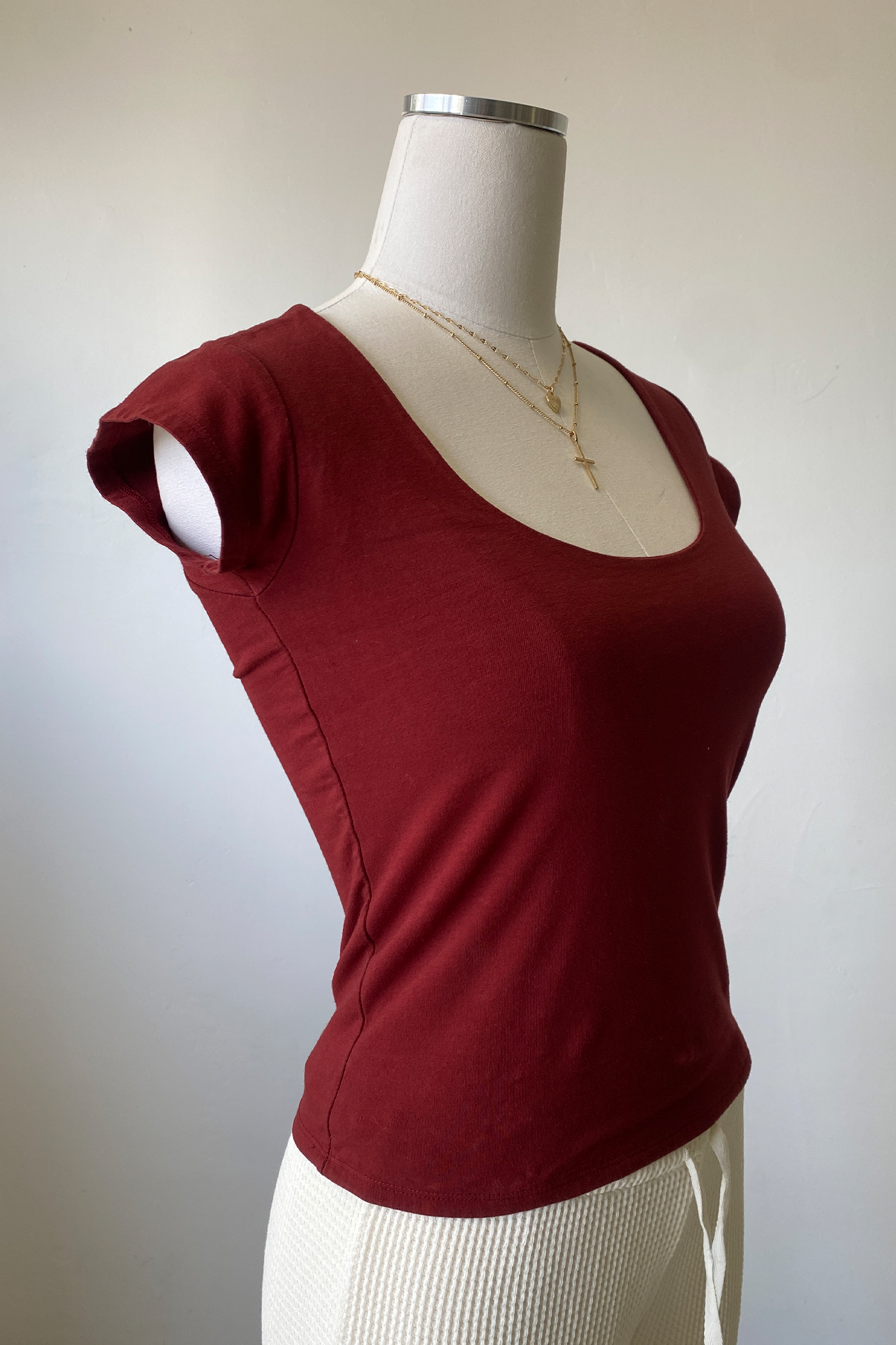 Basic Square Neck Short Sleeve Top