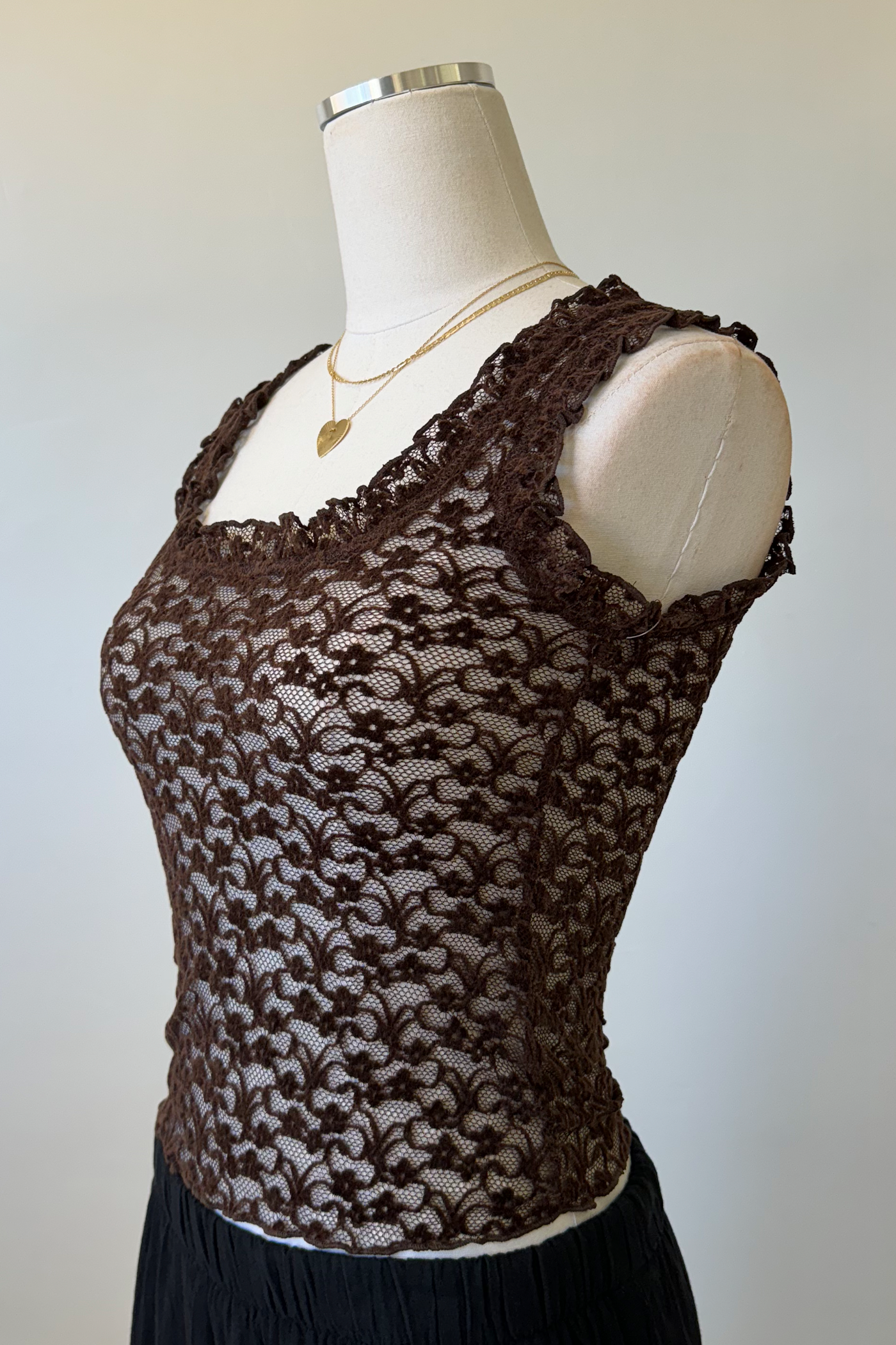 Sheer Lace Sleeveless Top