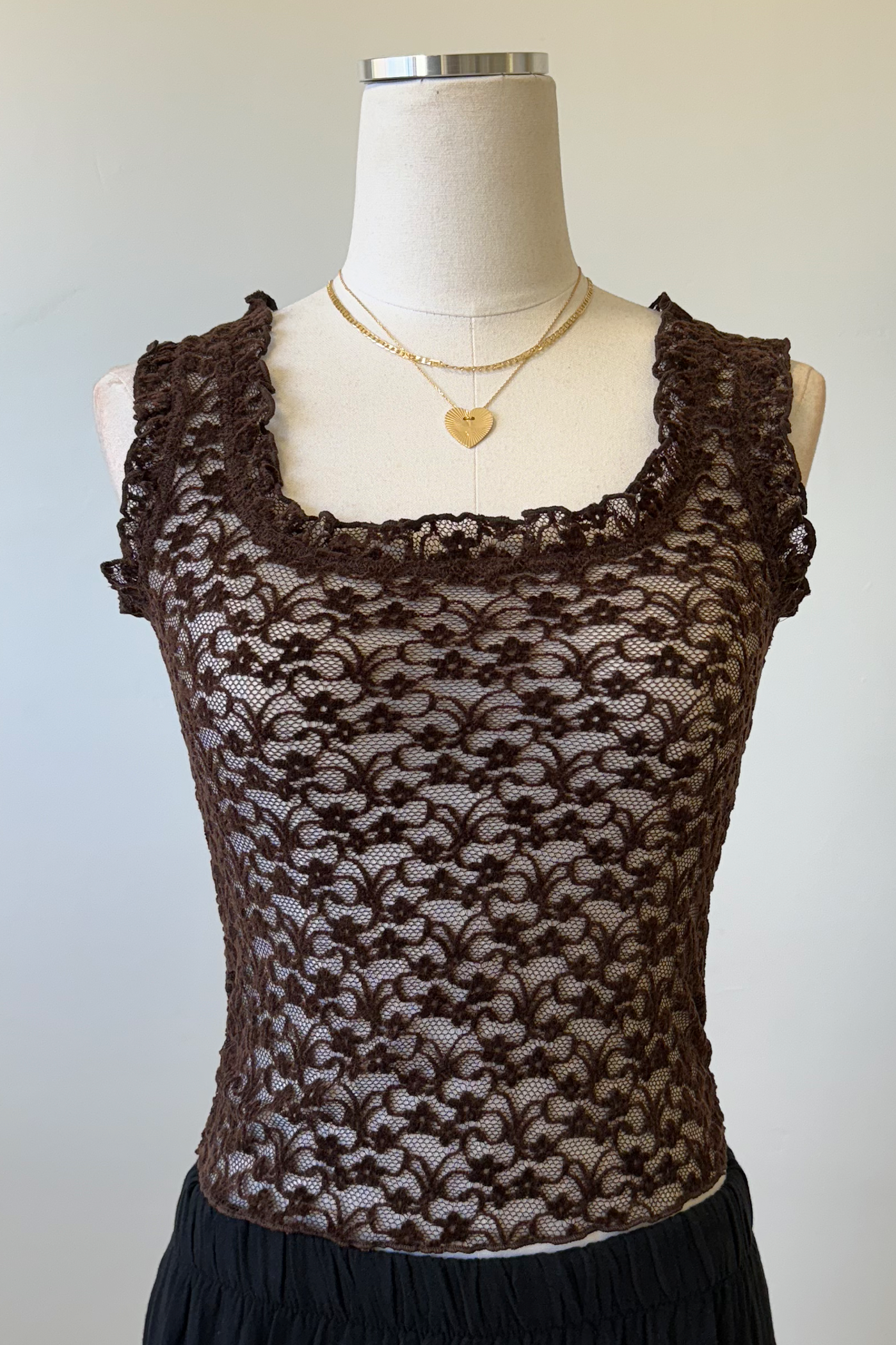 Sheer Lace Sleeveless Top