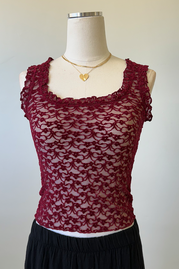 Sheer Lace Sleeveless Top