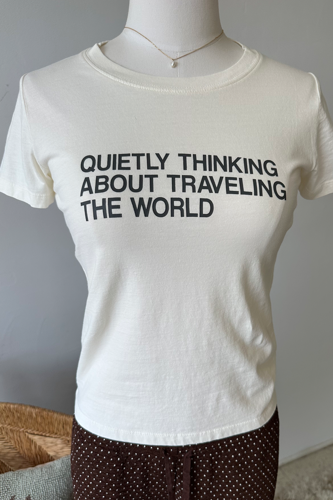 Traveling The World Long Loose Graphic Baby Tee