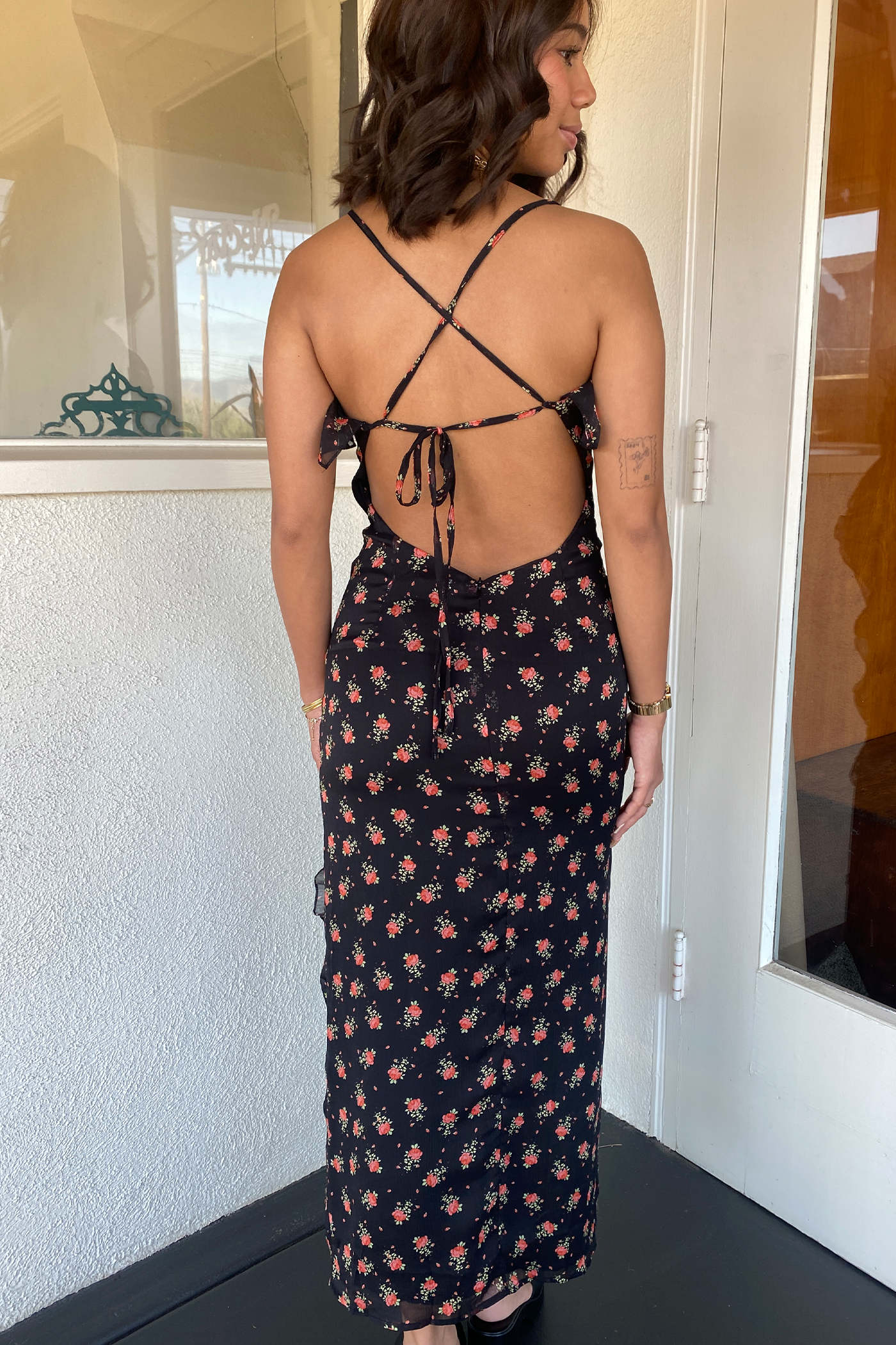 Ruffle Floral Maxi Dress