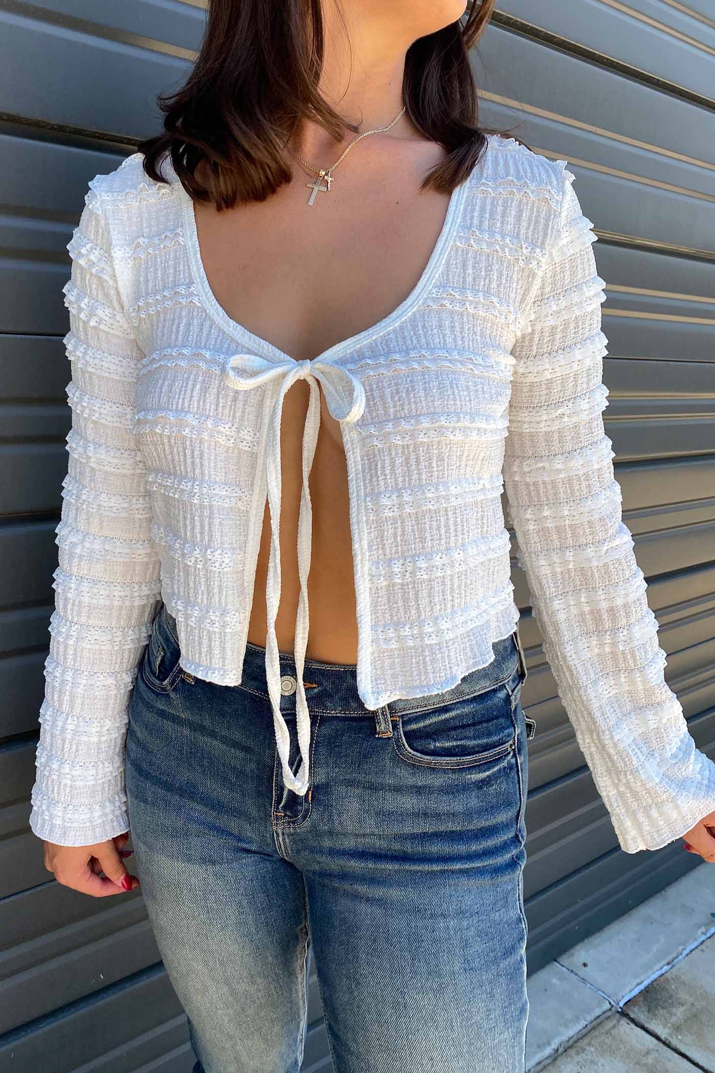 Split Front Long Sleeve Cardigan