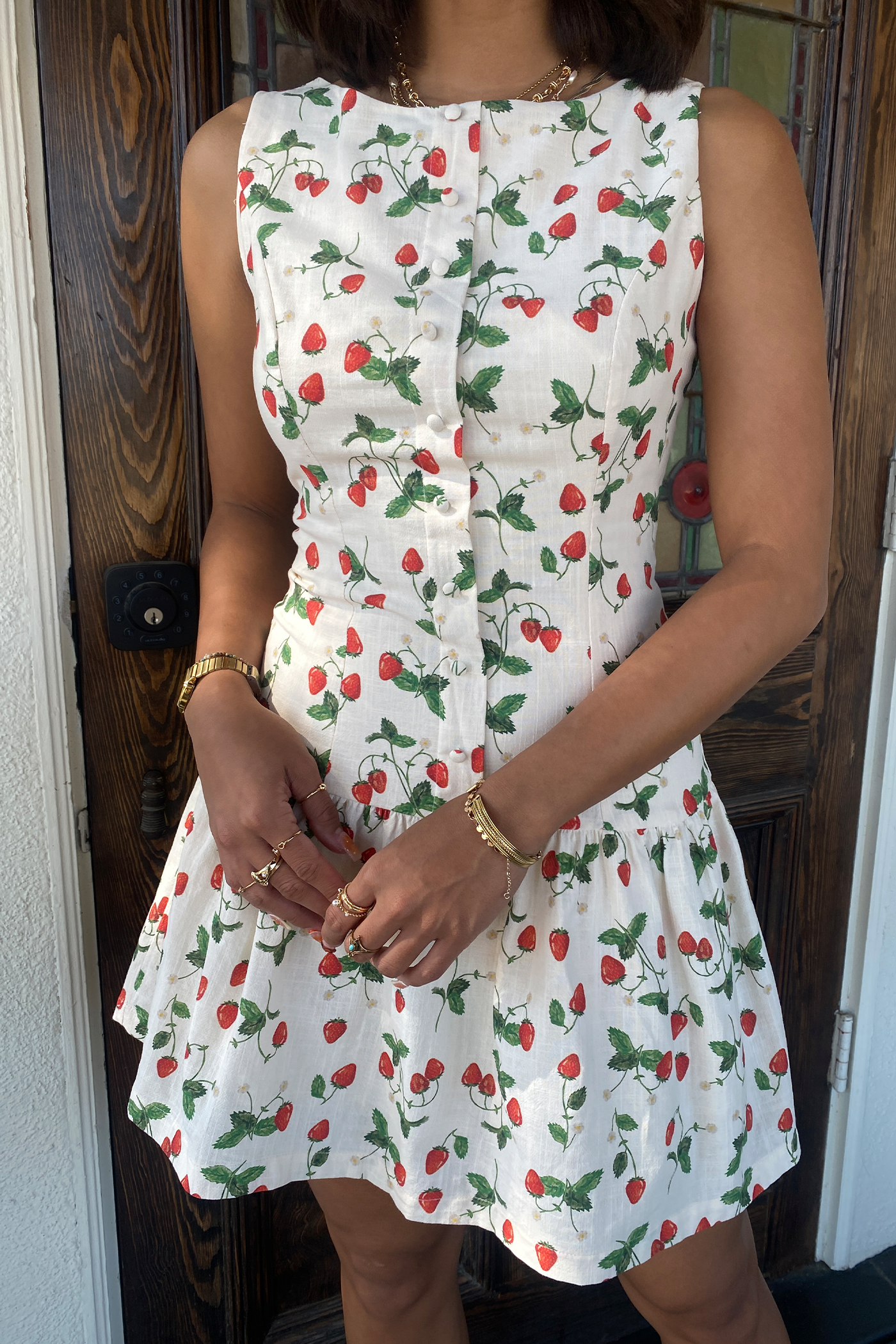 Strawberry Sleeveless Mini Dress