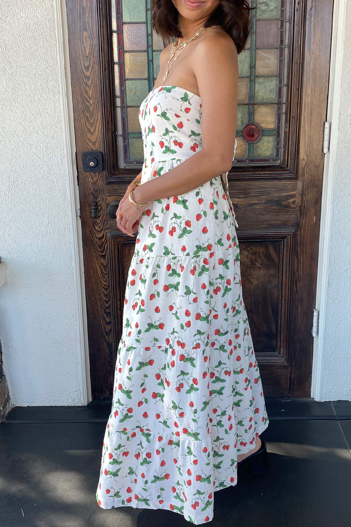 Stawberry Strapless Wrap Maxi Dress