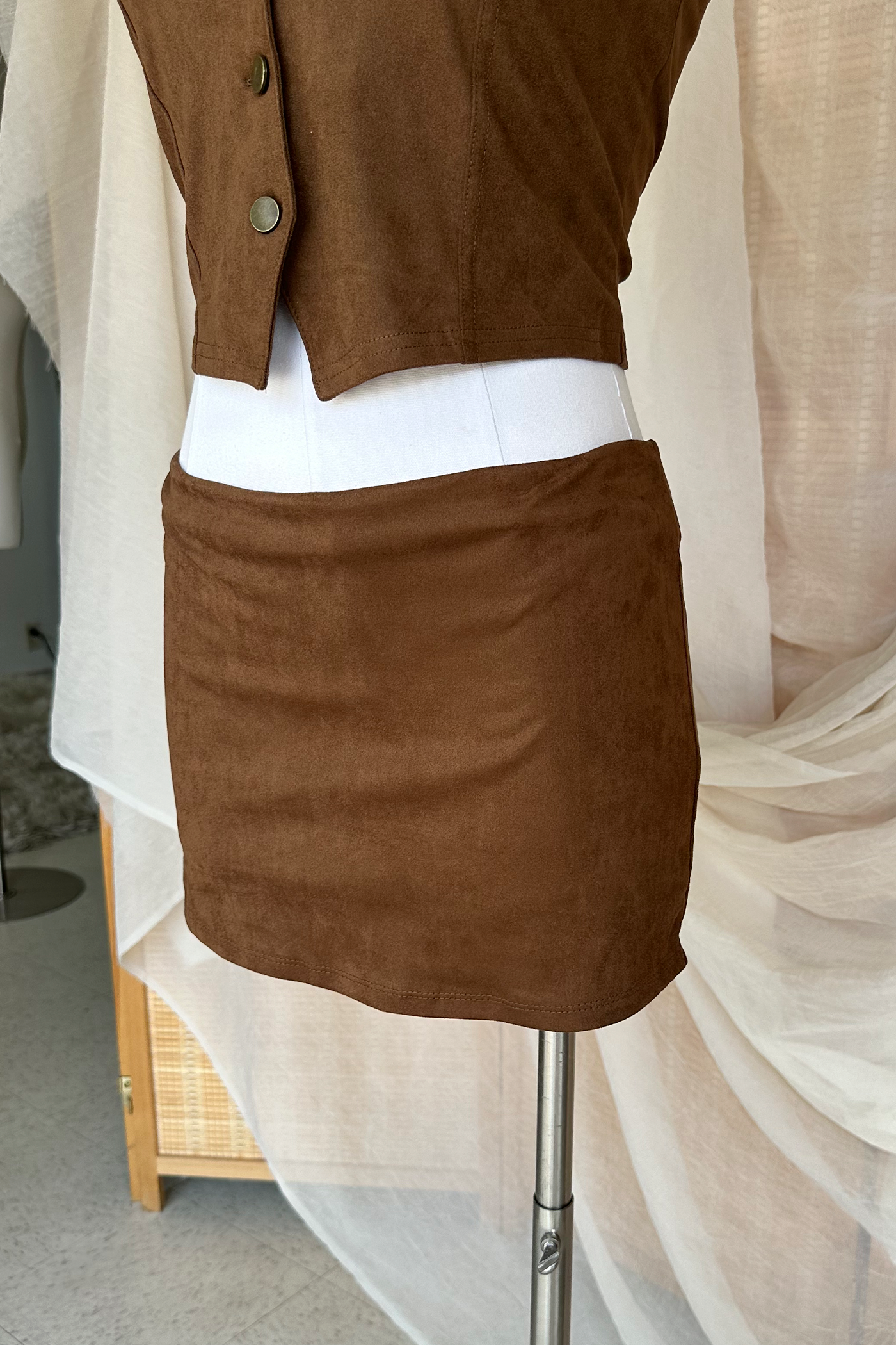 Suede Mini Skort