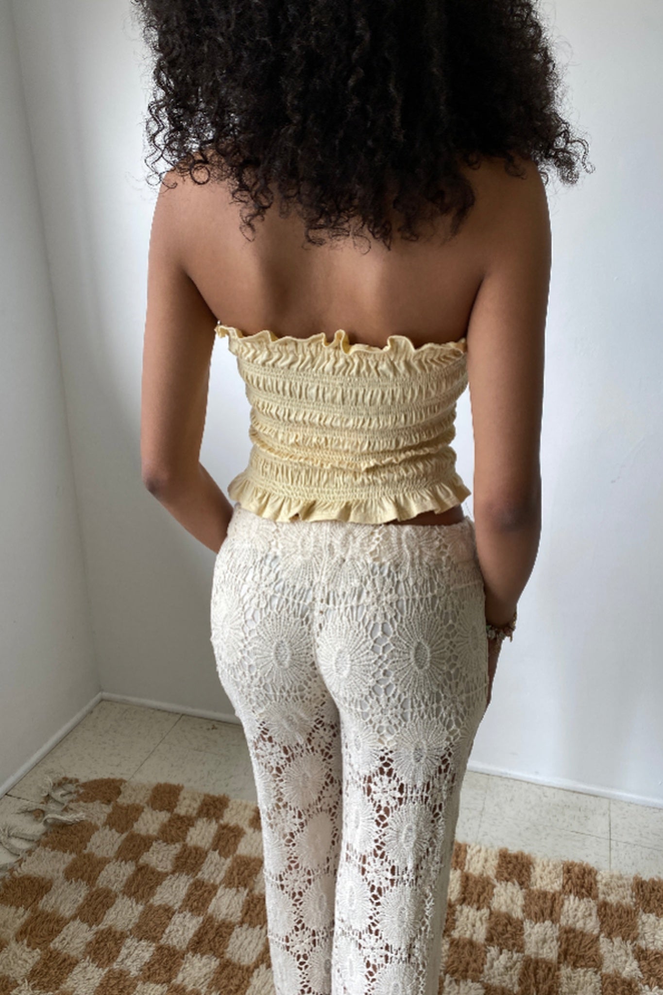 Smocked Ruffle Tube Top