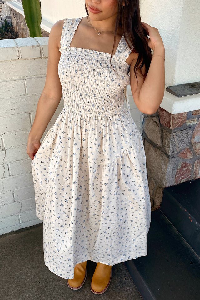 Floral Bow Back Midi Dress