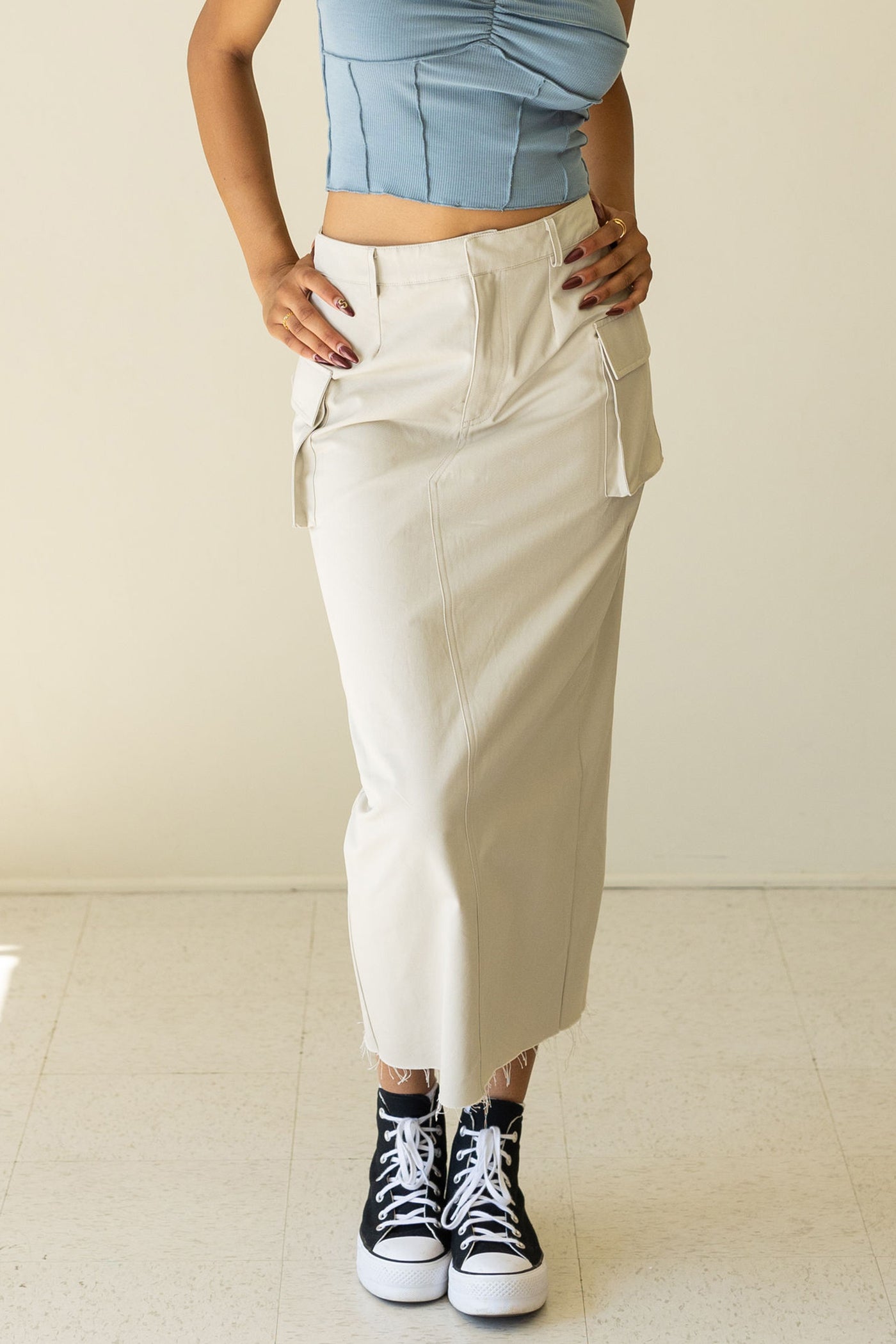 Knowing You Midi Skirt by For Good