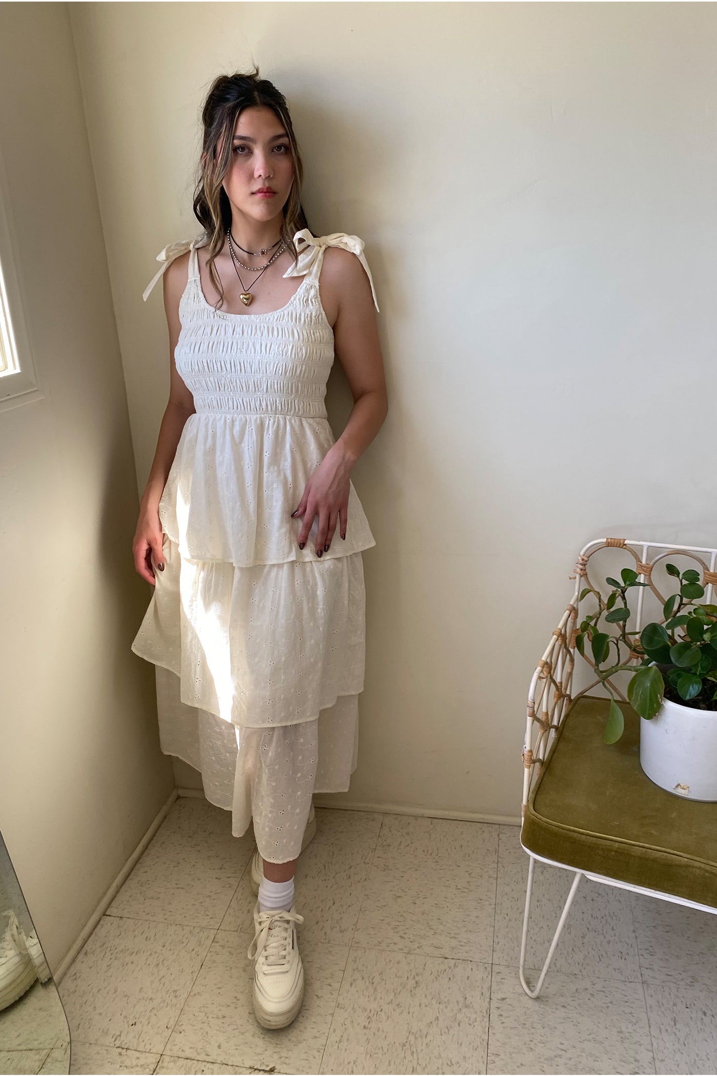 Sleeveless Tiered Midi Dress by For Good