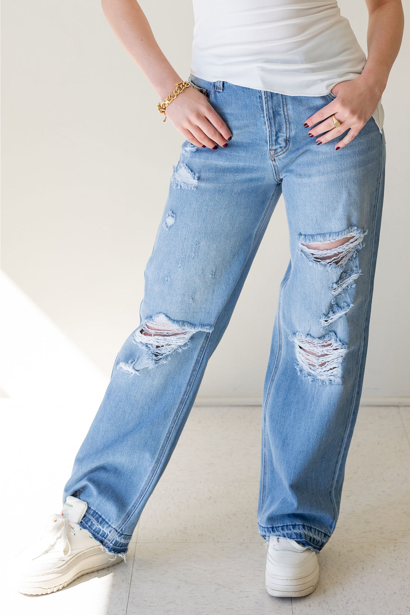 Vintage Low Rise Distress Jeans by Nectar Premium Denim