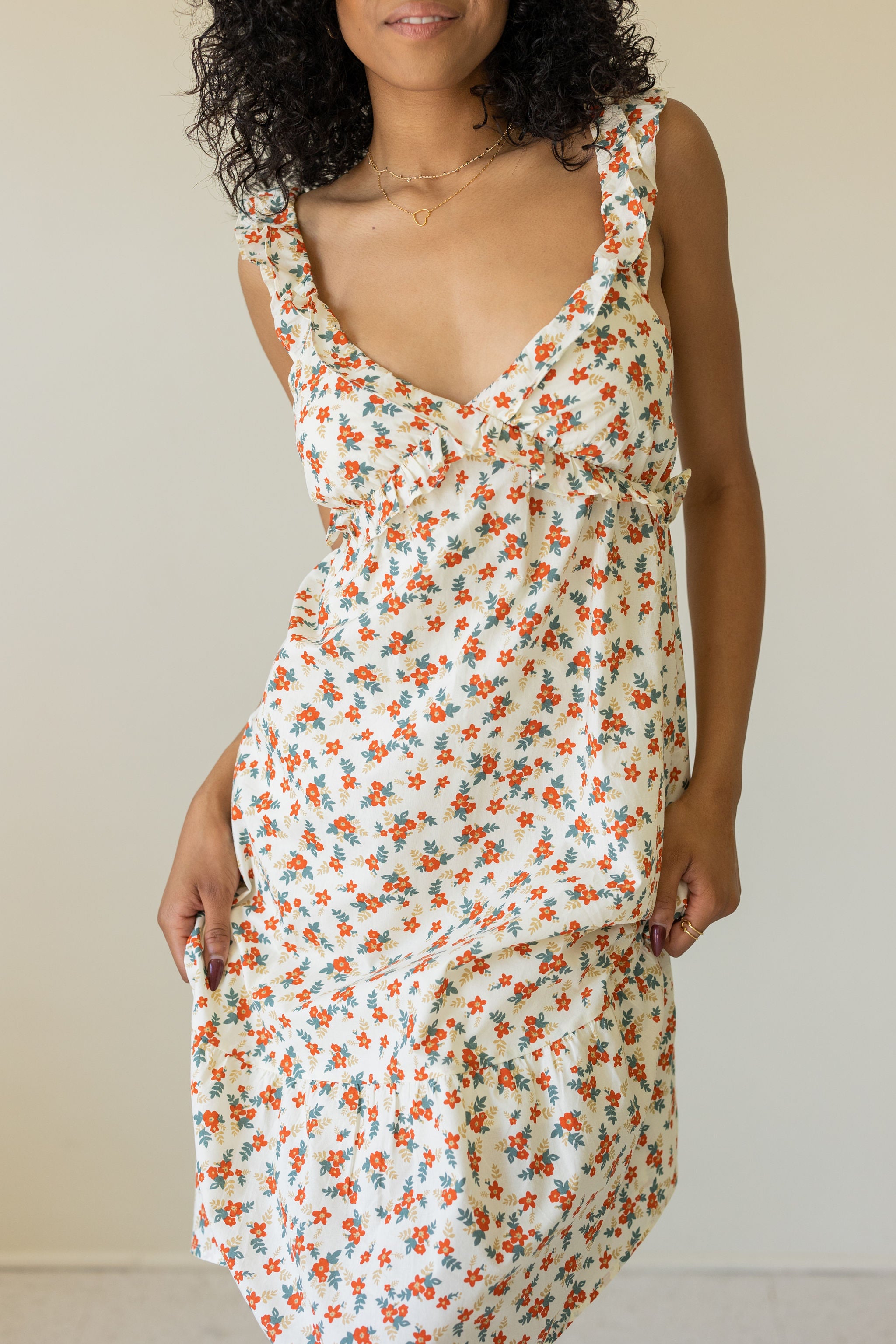 Walk Around Floral Midi Dress by For Good