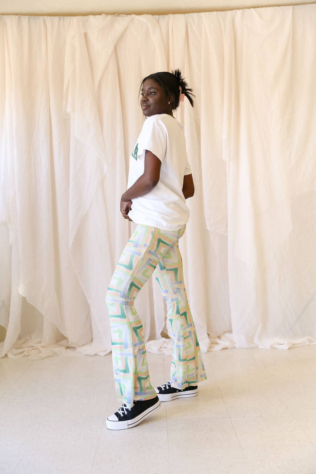 You First Geo Print Flare Pants