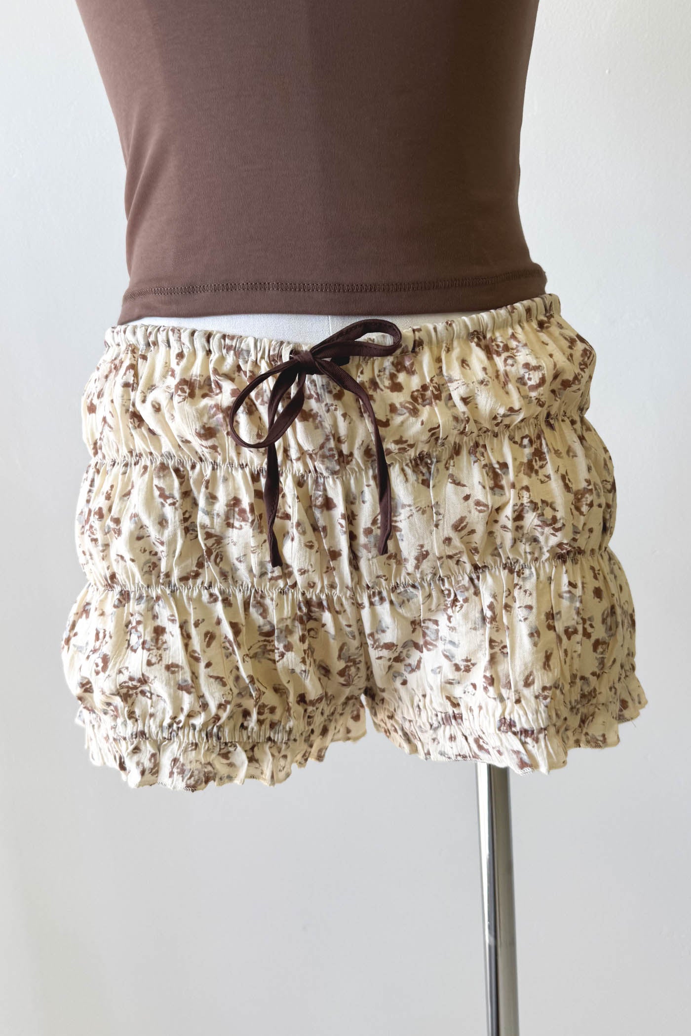 Floral Ruched Bloomer Shorts