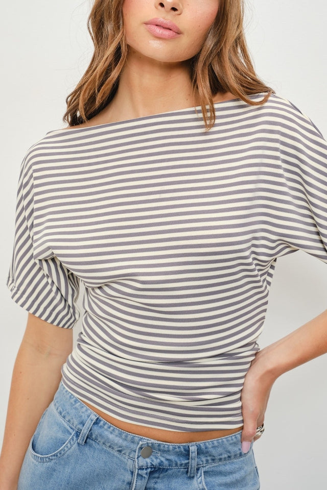 Striped Boat Neck Top
