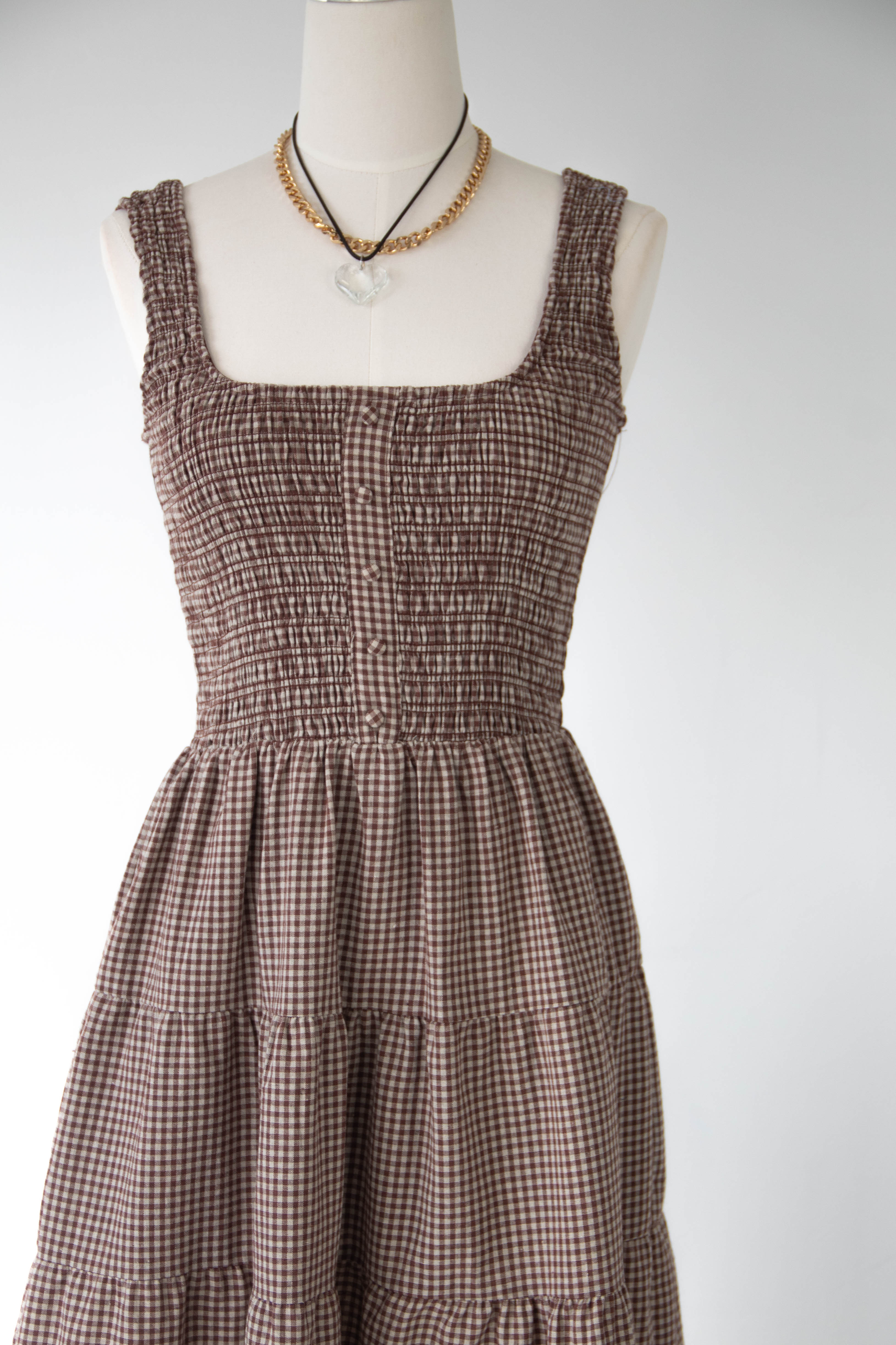 Sleeveless Gingham Dress by For Good