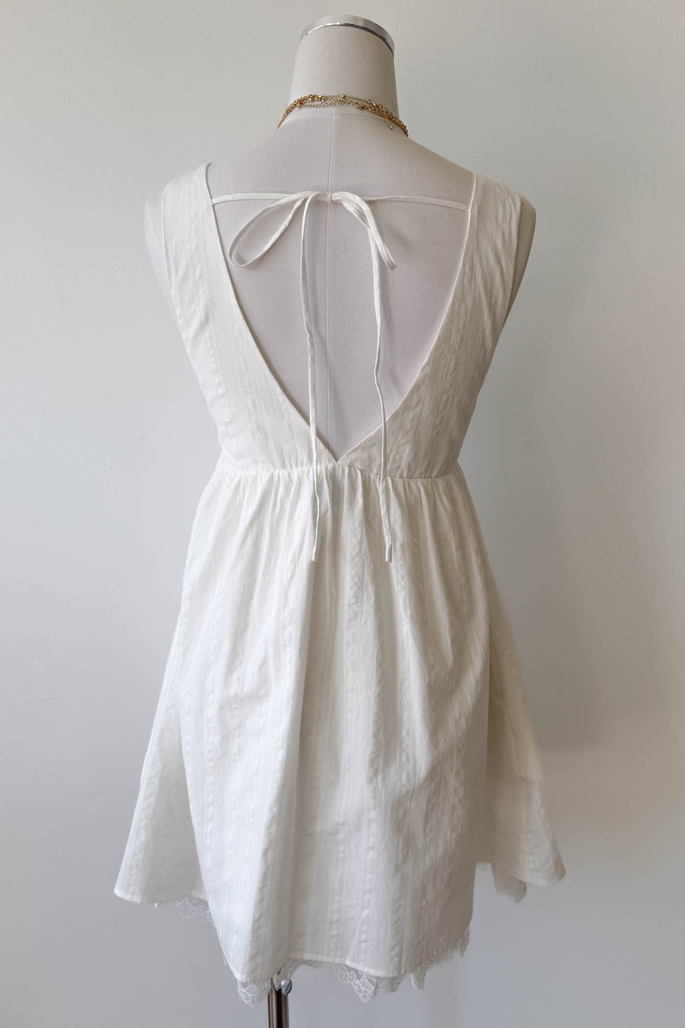 White Sleeveless Mini Dress