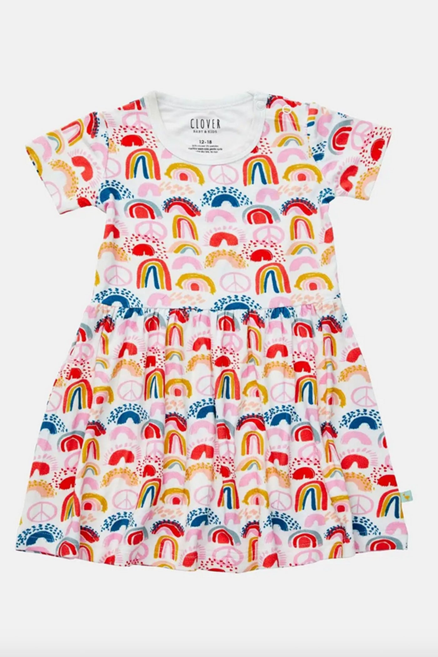 Peace &amp; Rainbows Kids Twirl Dress