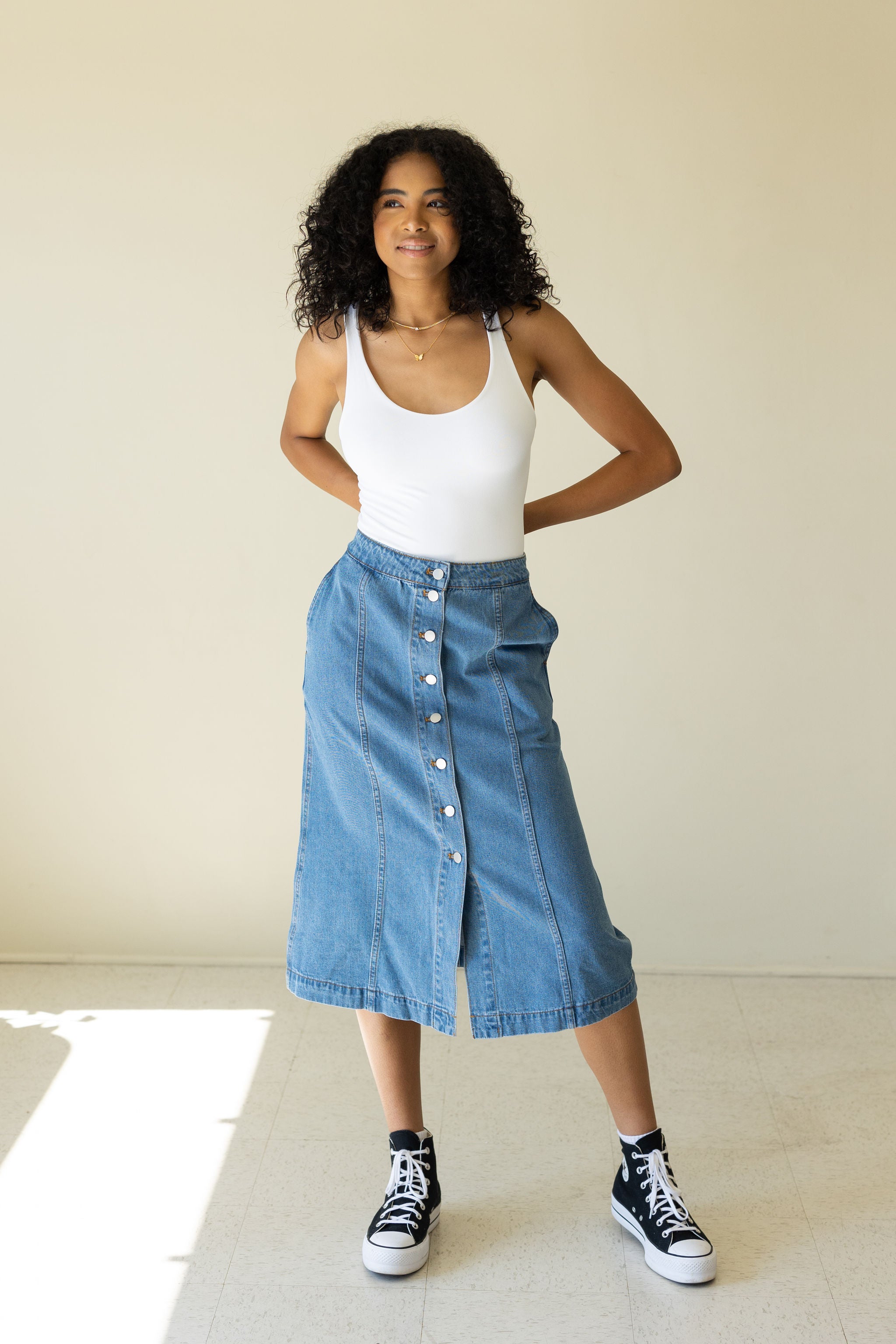 Buy Lightly Washed Straight Denim Skirt Online at Best Prices in India -  JioMart.
