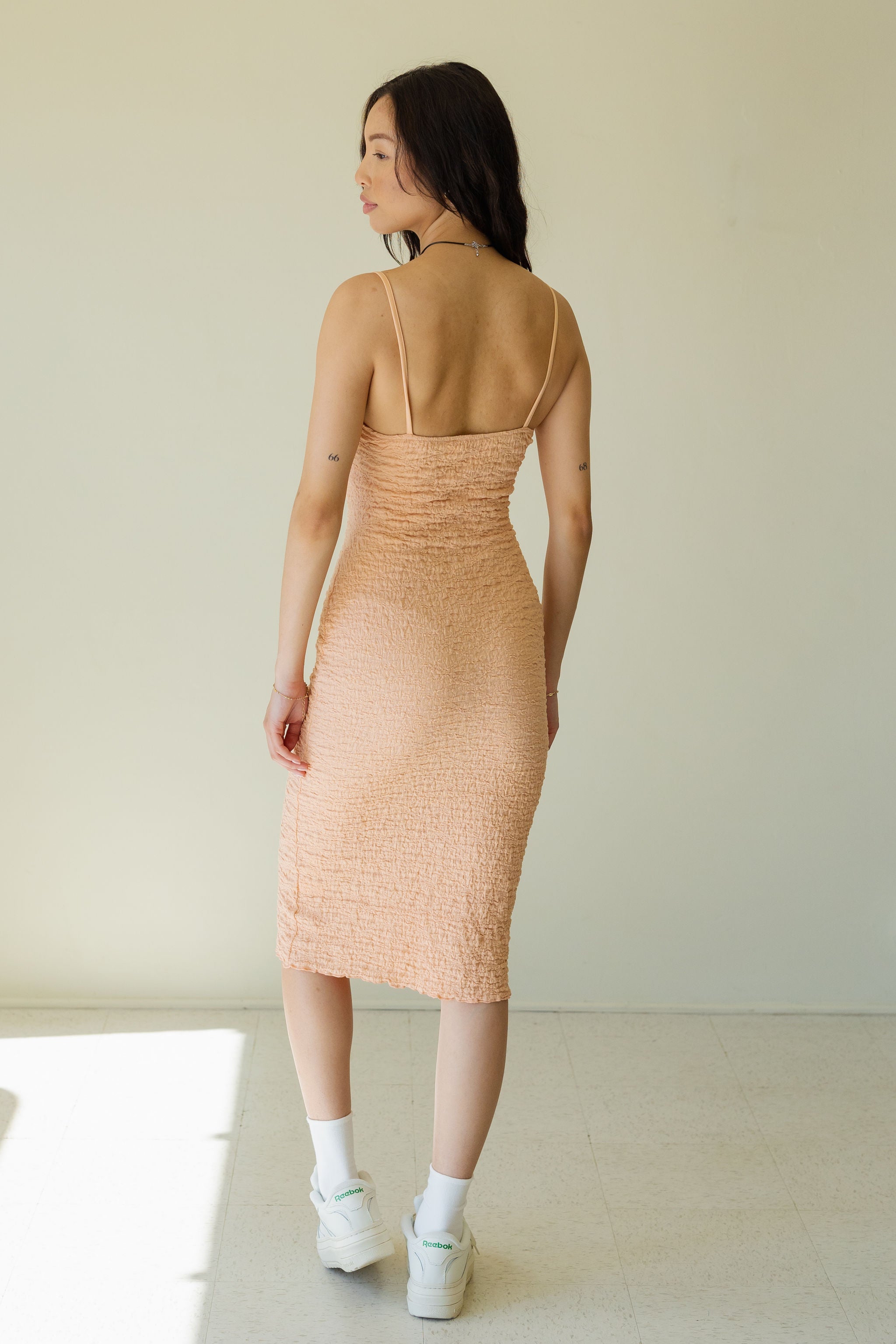 Confident Textured Knit Midi Dress