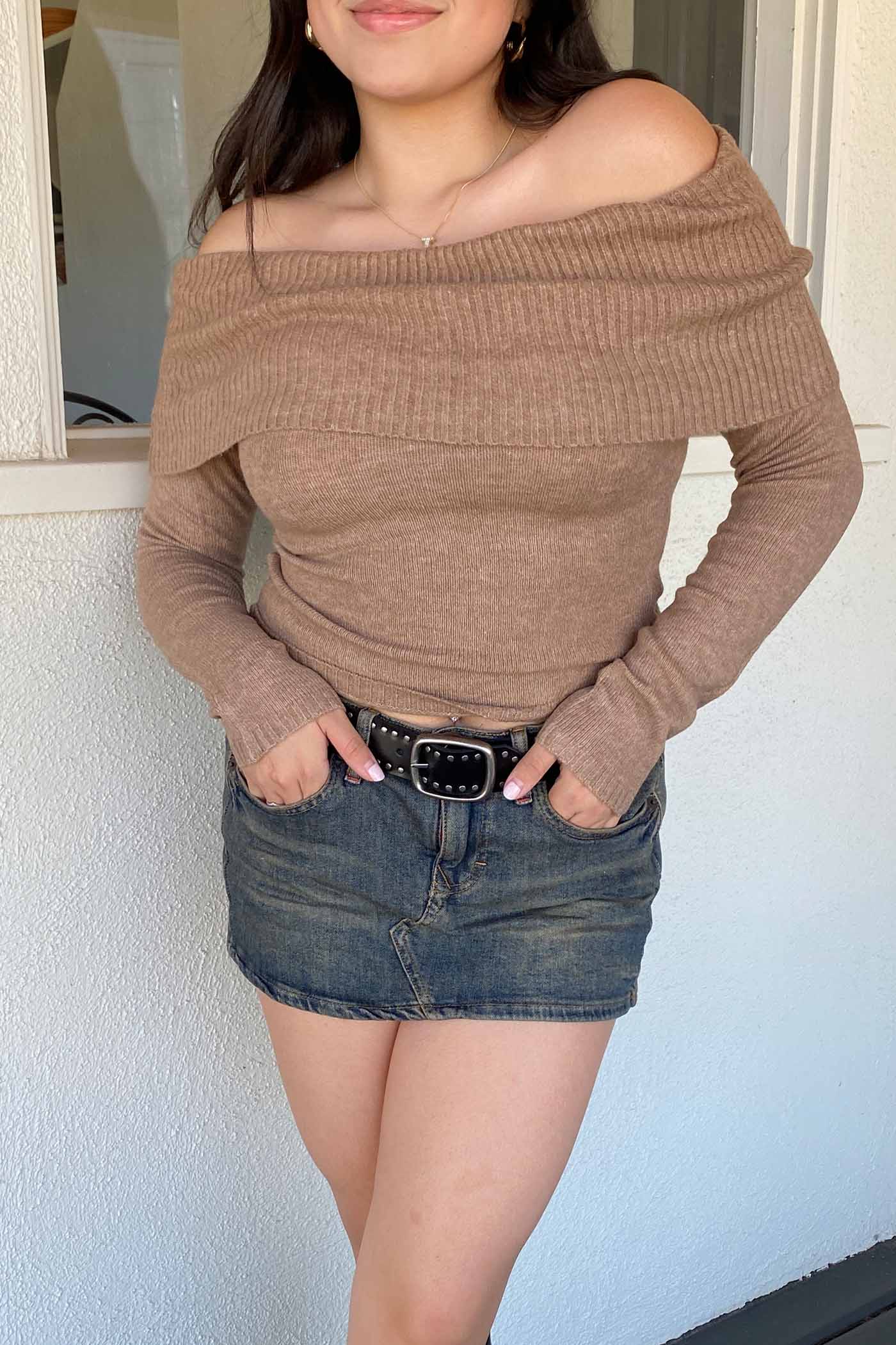 OTS Fold Over Knit Sweater