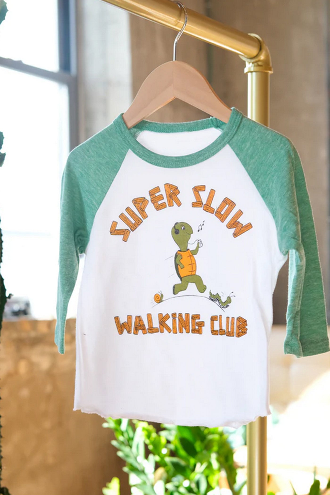 Super Slow Walking Club Kids Raglan Tee by Ambitious Kids