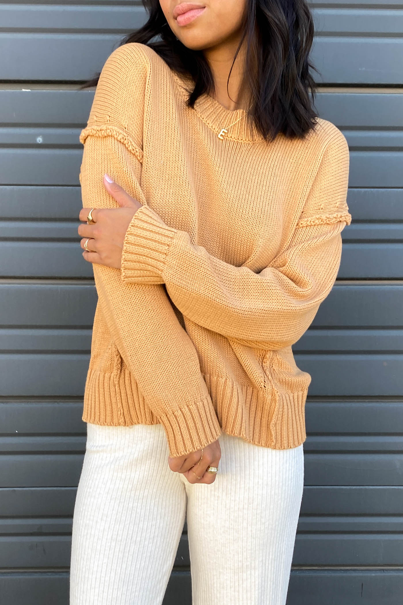 Reverse Stitch Knit Sweater