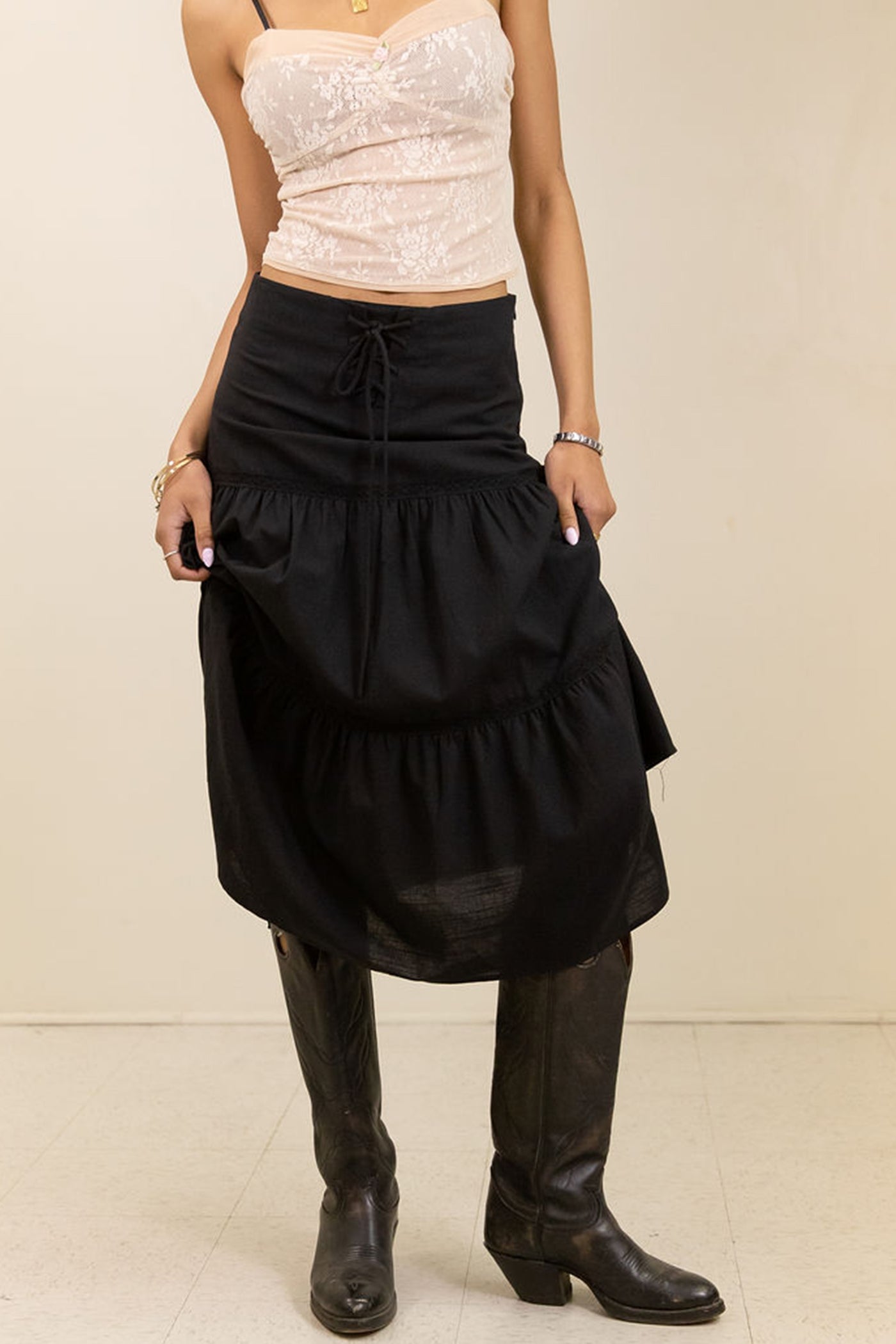 Lovely Day Tiered Midi Skirt