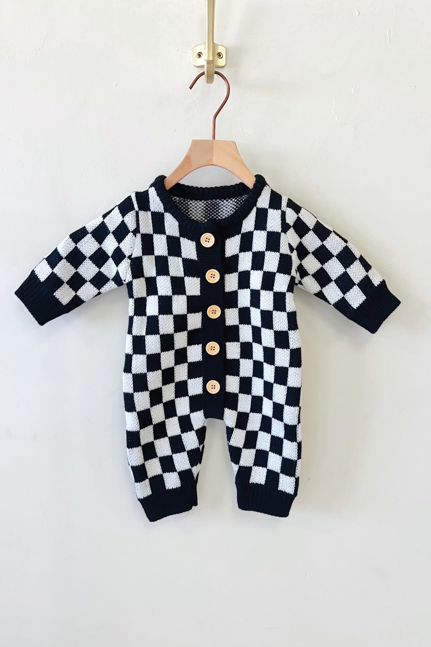 Checkered Knit Kids Jumpsuit
