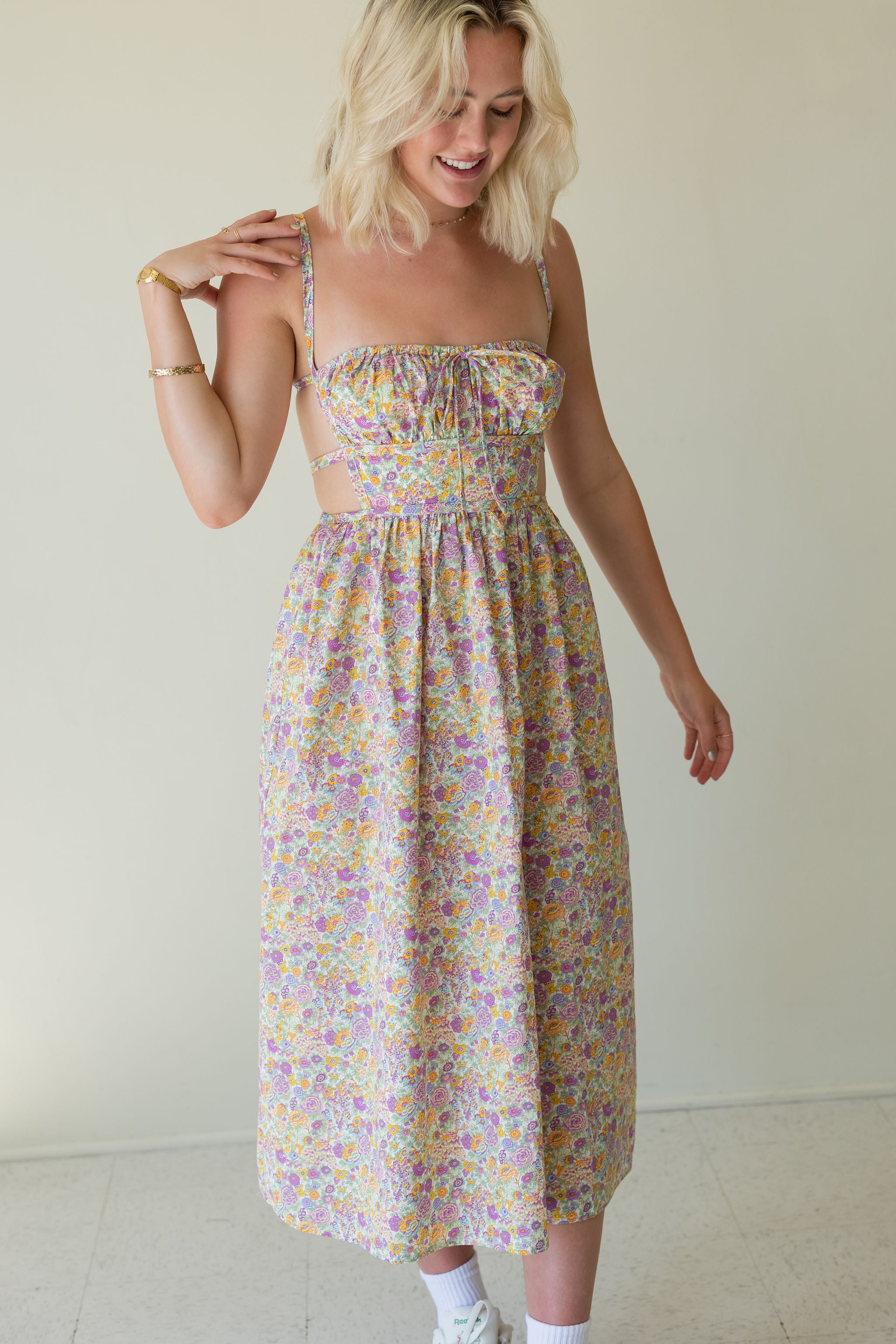 You'll Forget Floral Midi Dress
