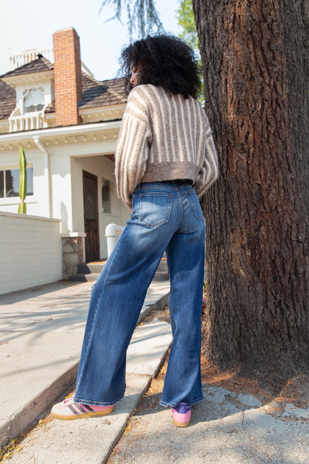 Nectar Premium Denim: The Hazel Distressed Wide Leg Jeans