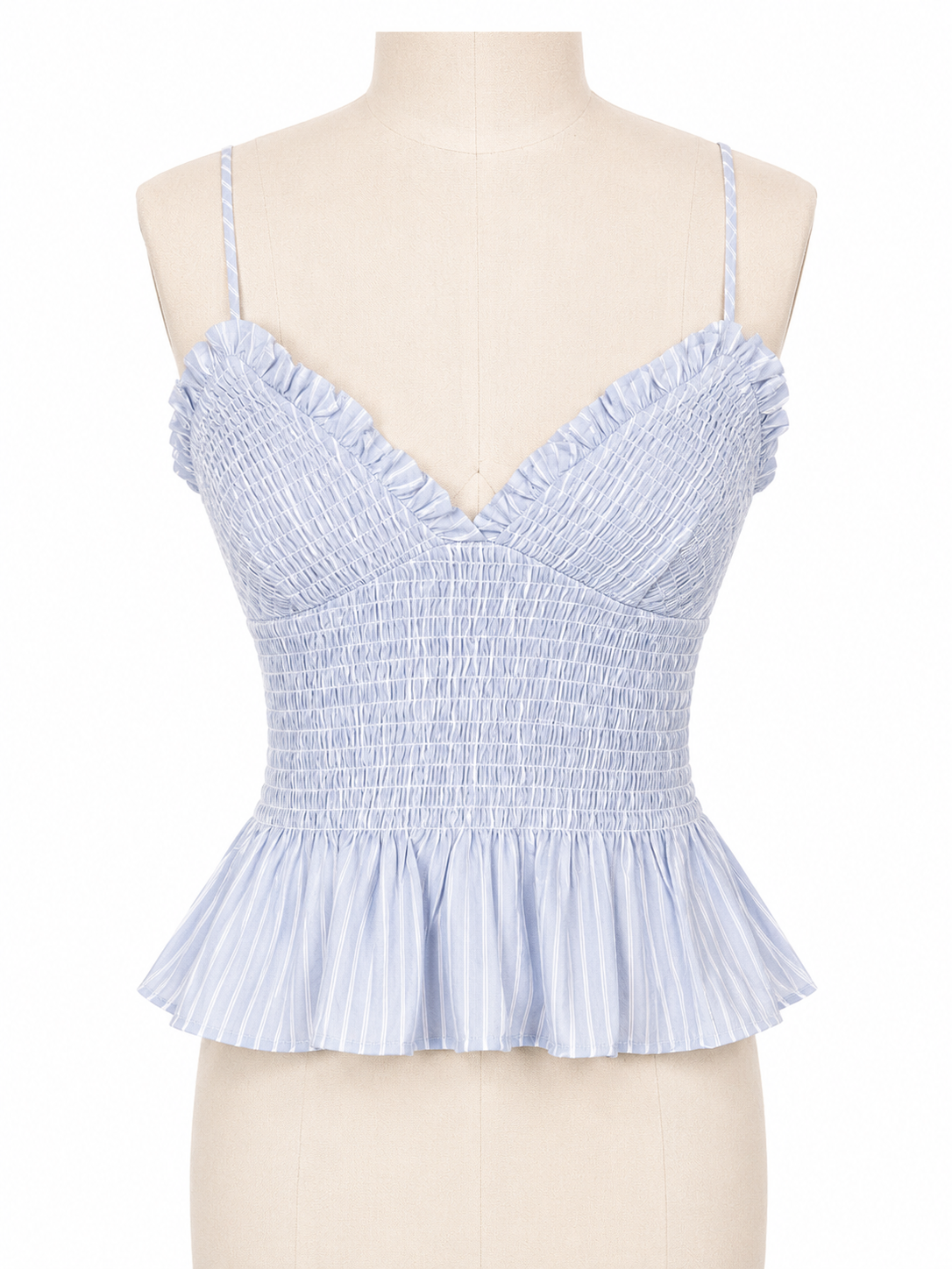Smocked Ruffle Peplum Cami