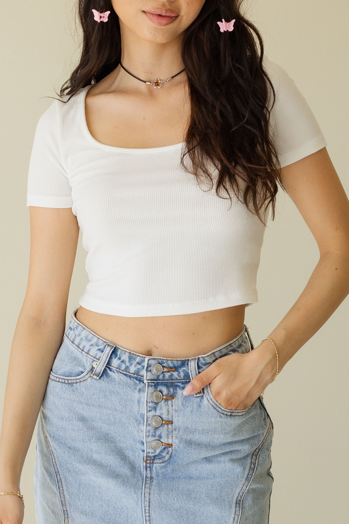 I'll Stay Ribbed Crop Top