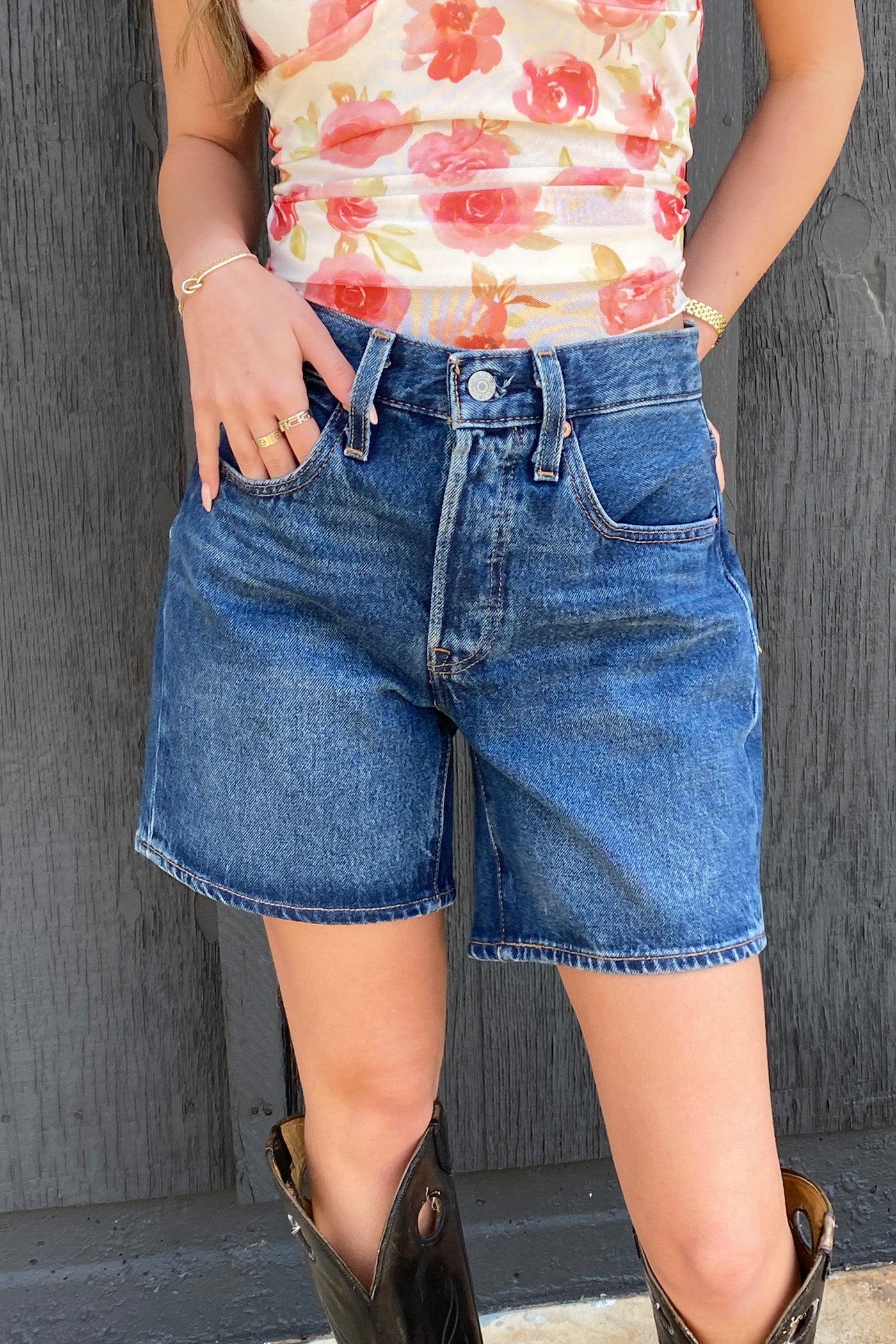 Pleased To Meet You 501 Orignal Mom Shorts by Levi's