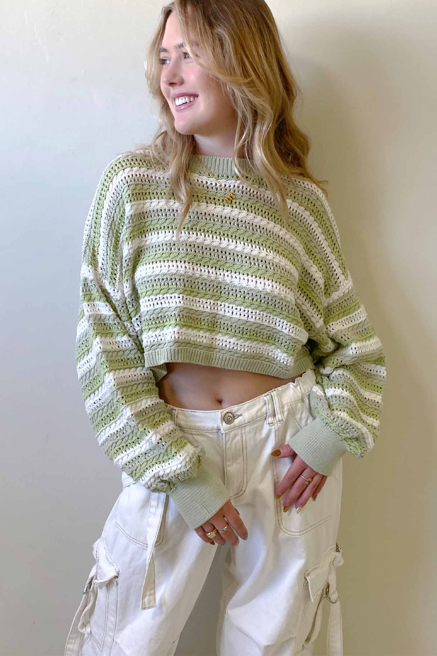 Striped Crochet Sweater