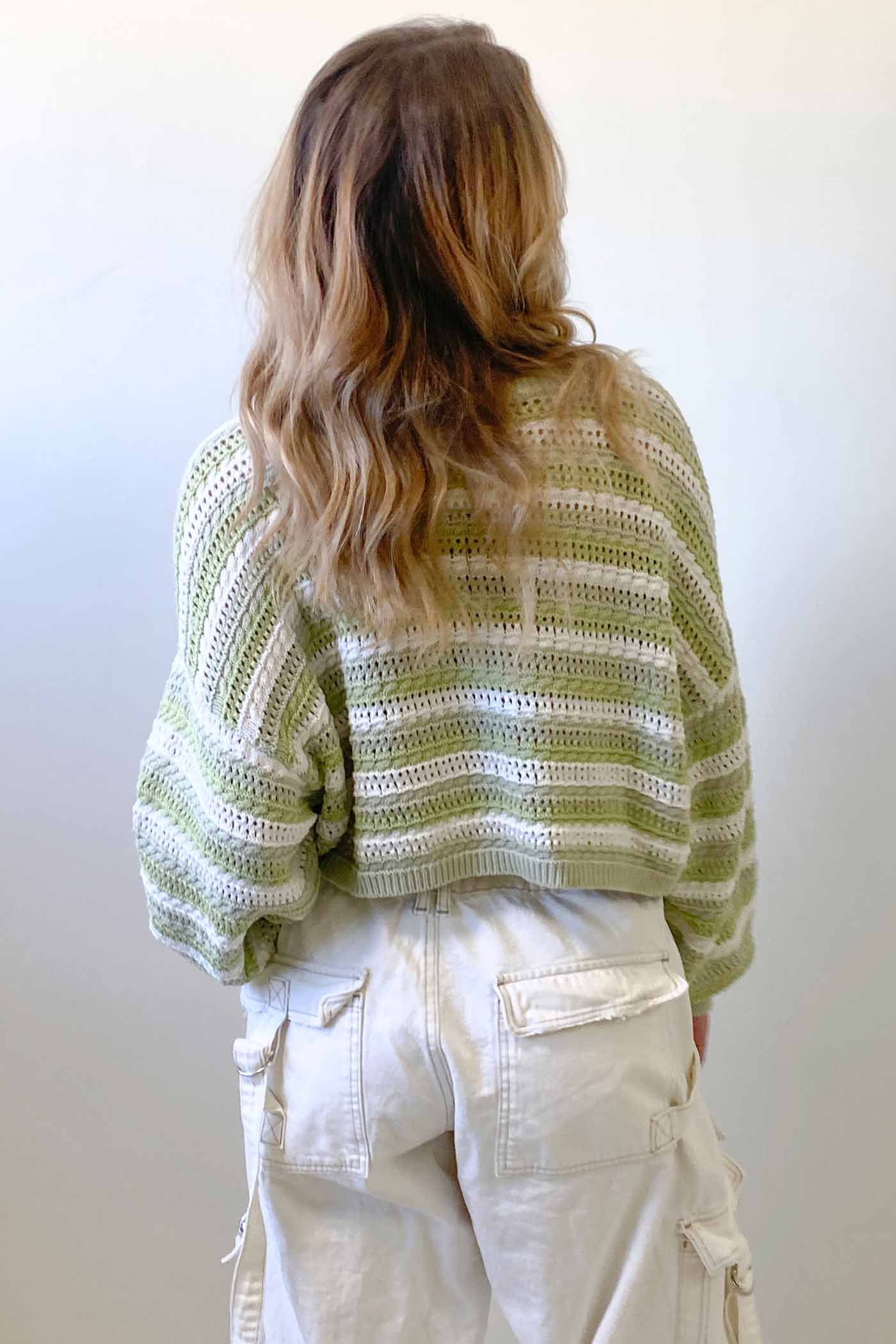 Striped Crochet Sweater by For Good