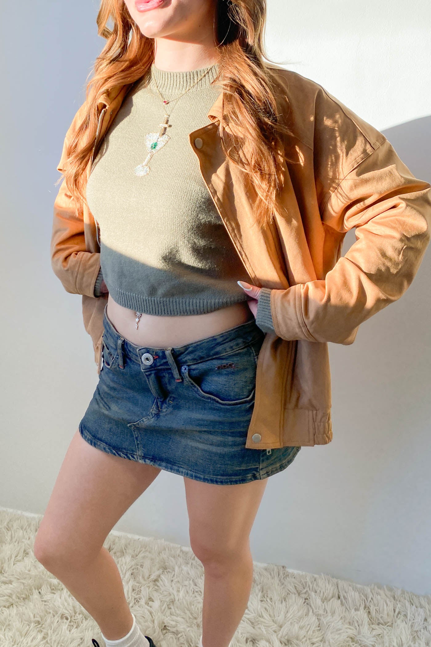 Suede Collared Jacket