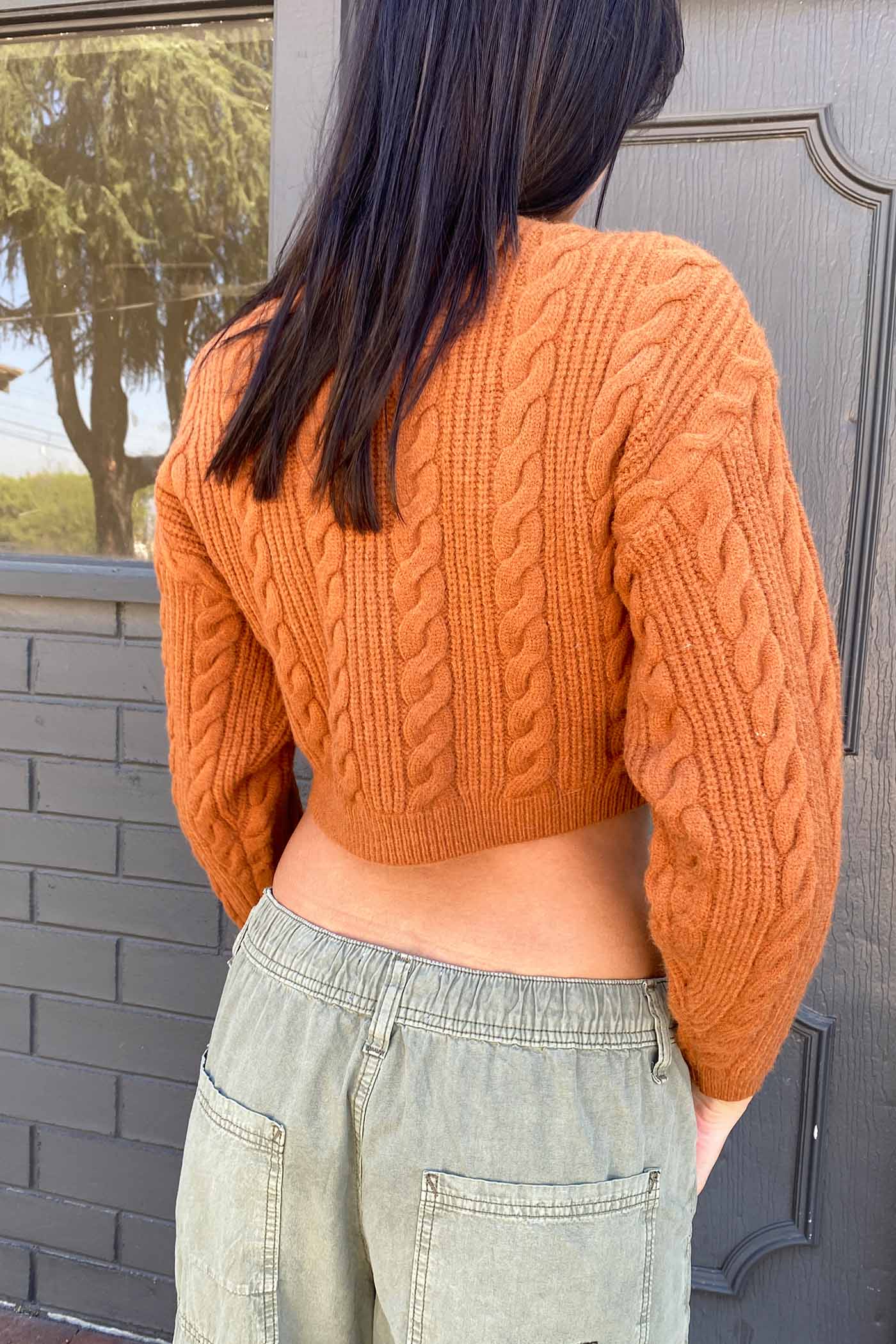 Cable Knit Crop Sweater