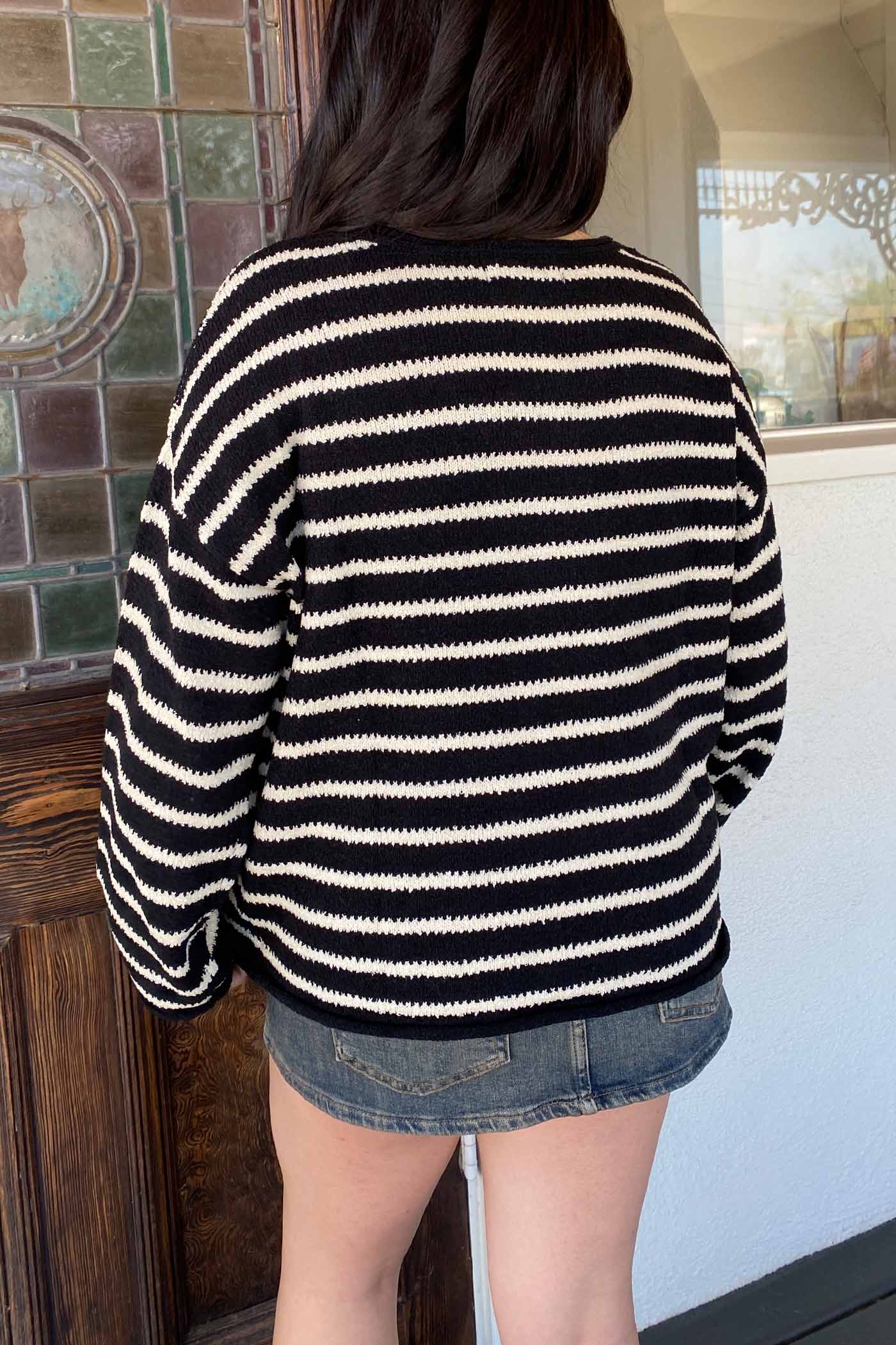 Oversized Striped Knit Sweater